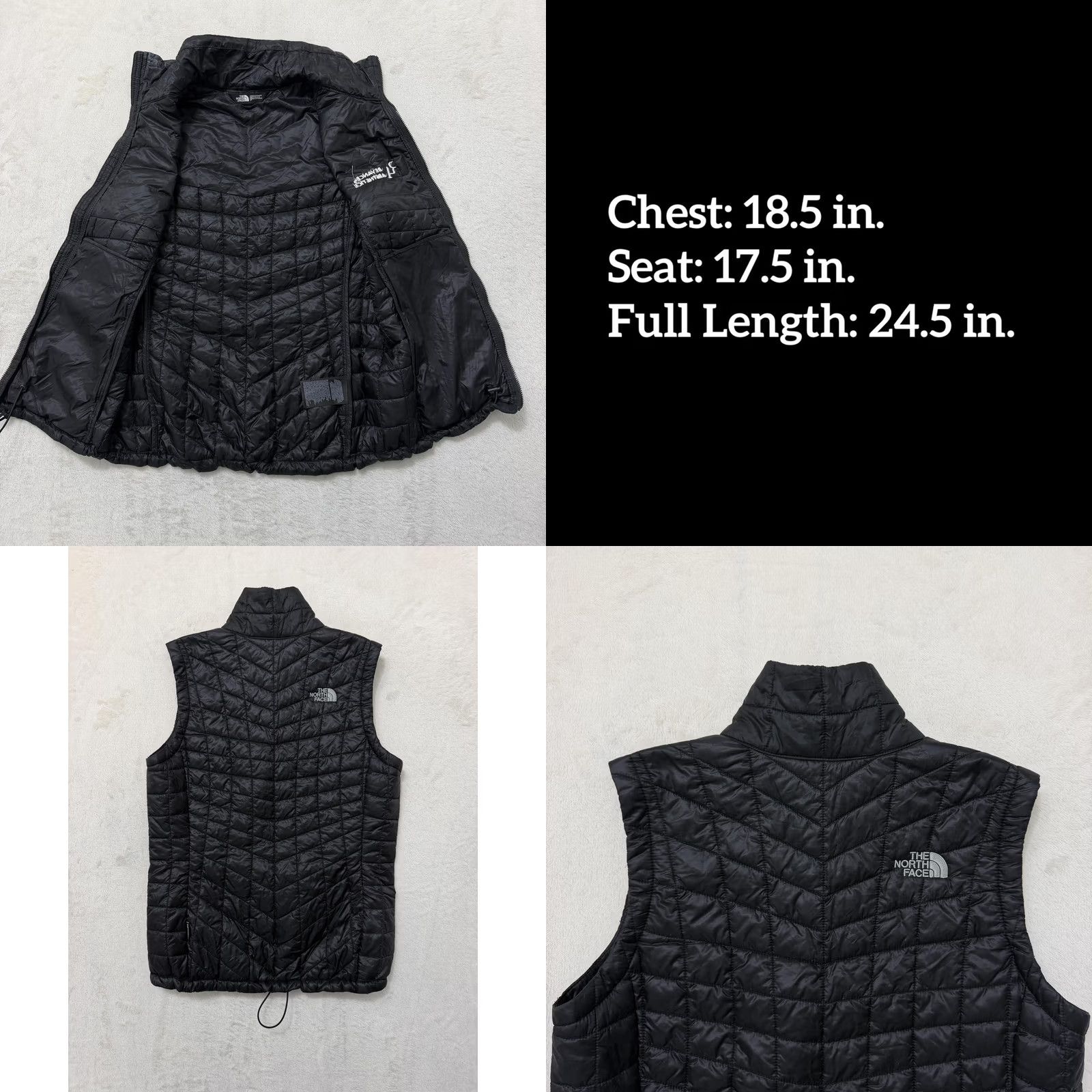 The North Face VINTAGE The North Face Vest Womens Small Black ThermoBall Eco Quilted Full Zip Warm Size S / US 4 / IT 40 - 8 Thumbnail