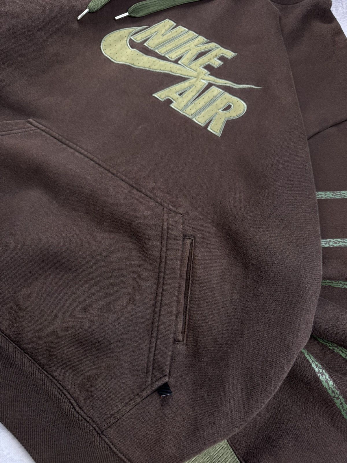 Nike × Vintage NIKE AIR MAX BROWN VINTAGE CENTER LOGO OVERSIZE BOXY HOODIE Size US XXL / EU 58 / 5 - 7 Thumbnail