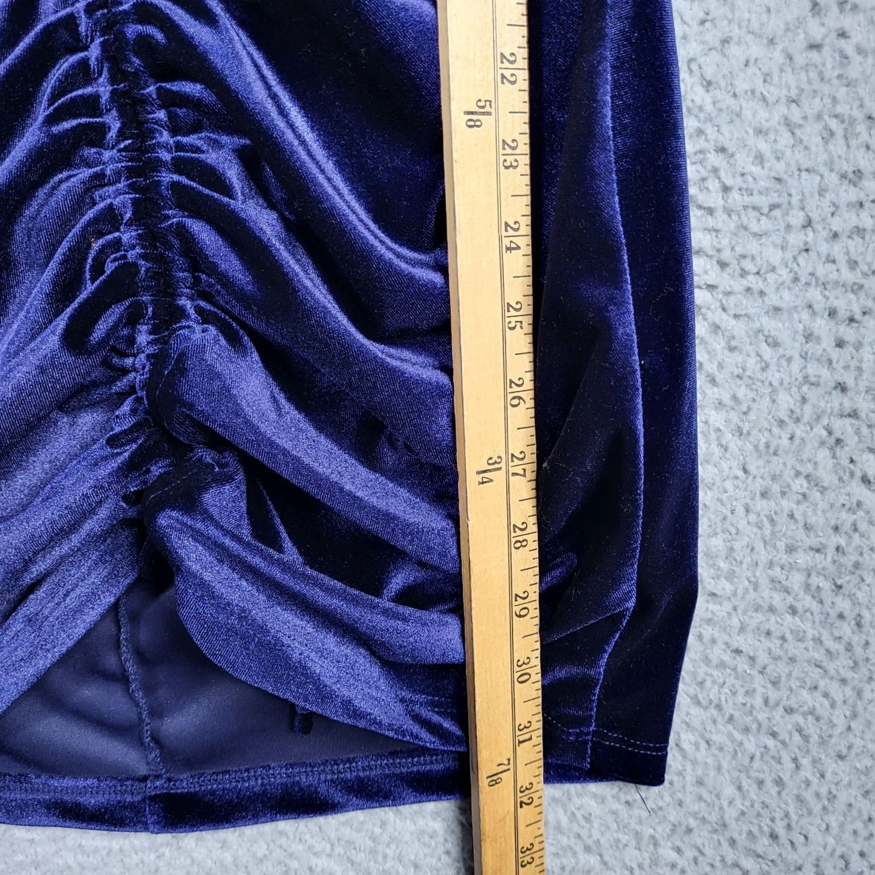 Velvet HUSTLER Women's Velvet Bodycon Dress Sweetheart Neck Ruched Blue Sz L Size L / US 10 / IT 46 - 5 Thumbnail