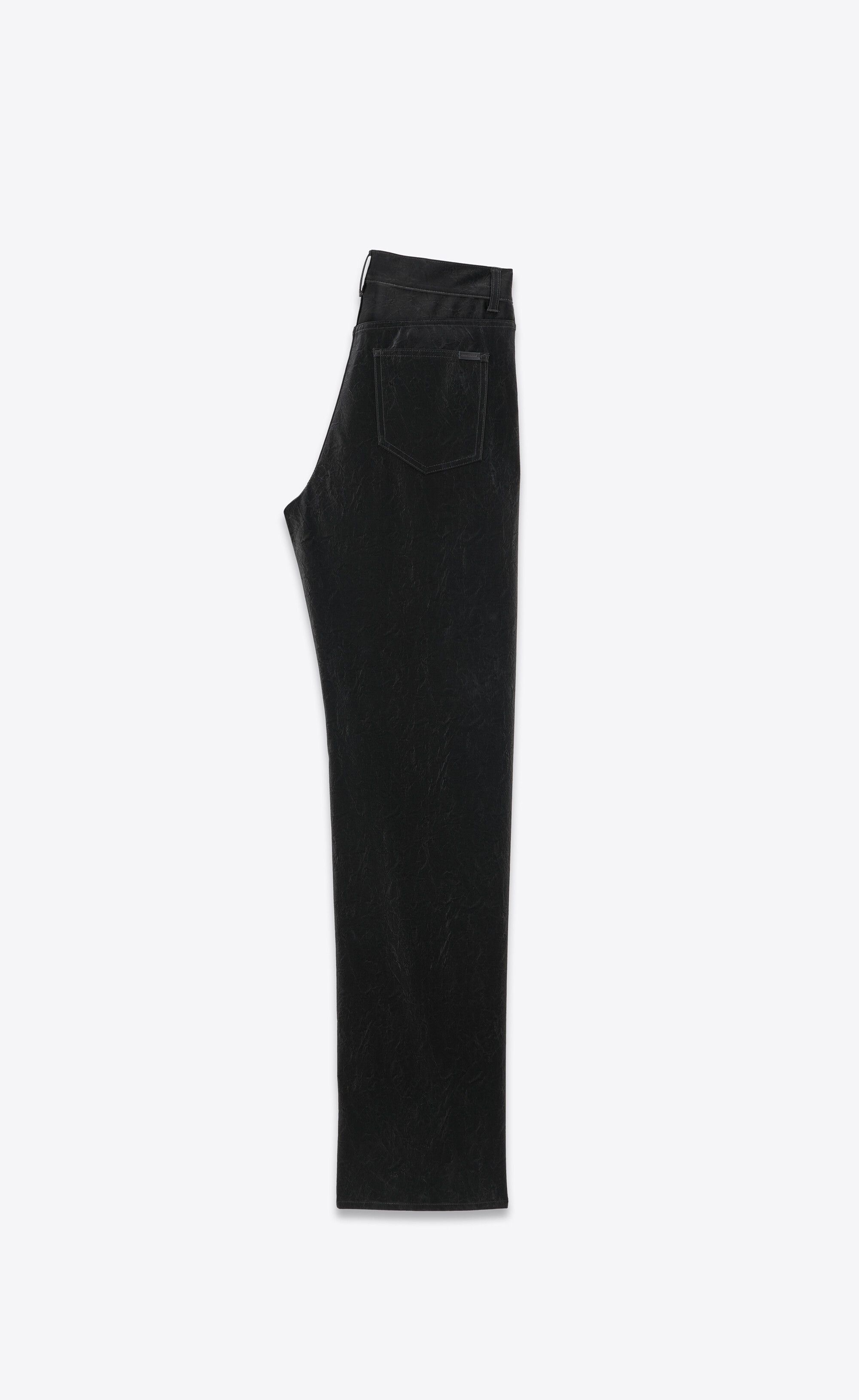 Saint Laurent Paris o1s1wg111124 Long Extreme Baggy Jeans in Crinkle in Black Size 28" / US 6 / IT 42 - 2 Thumbnail