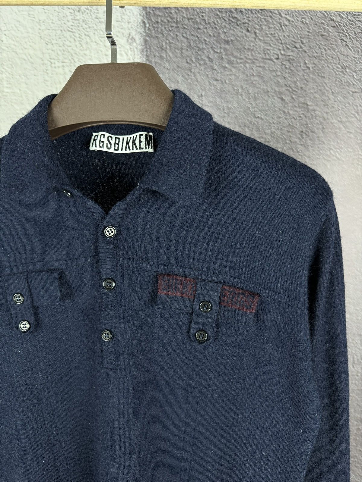 Dirk Bikkembergs Bikkembergs wool two pockets long sleeve polo shirt Size US L / EU 52-54 / 3 - 4 Thumbnail