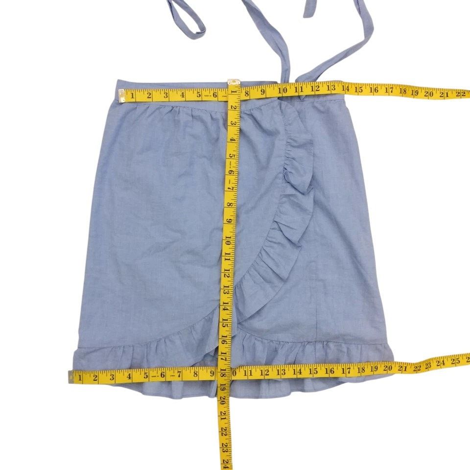 J.Crew J. Crew Chambray Tie Waist Wrap Ruffle Mini Skirt Size 00 Size 24" / US 00 / IT 34 - 8 Thumbnail