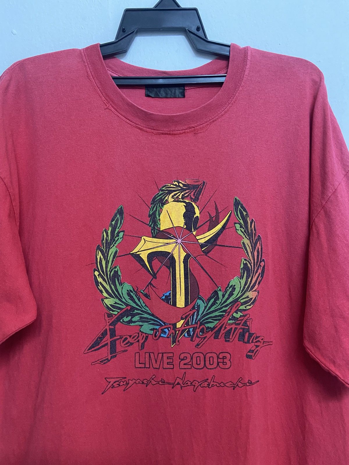 Band Tees Vintage 00s Tsuyoshi Nagabuchi Rock keep On Fighting Tee Size US XL / EU 56 / 4 - 6 Thumbnail