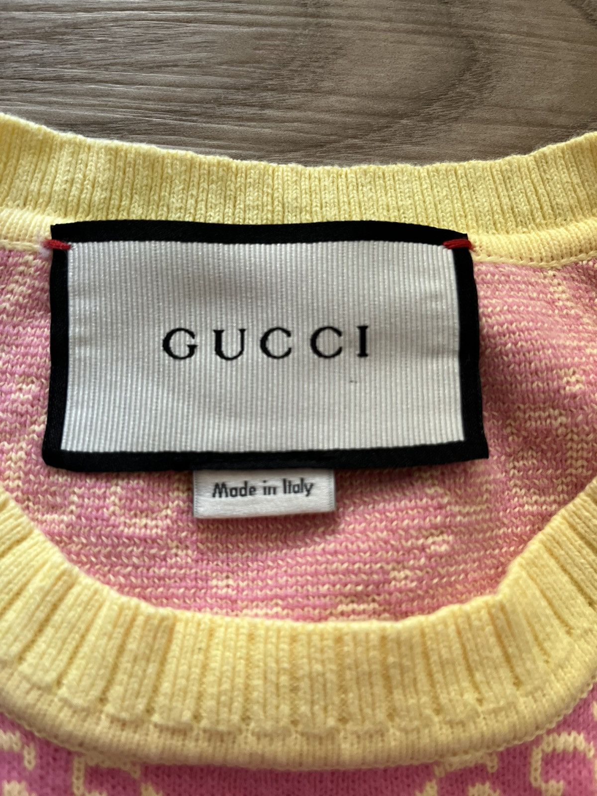 Gucci Gucci pink and yellow monogram cotton knit sweater Size S / US 4 / IT 40 - 5 Thumbnail
