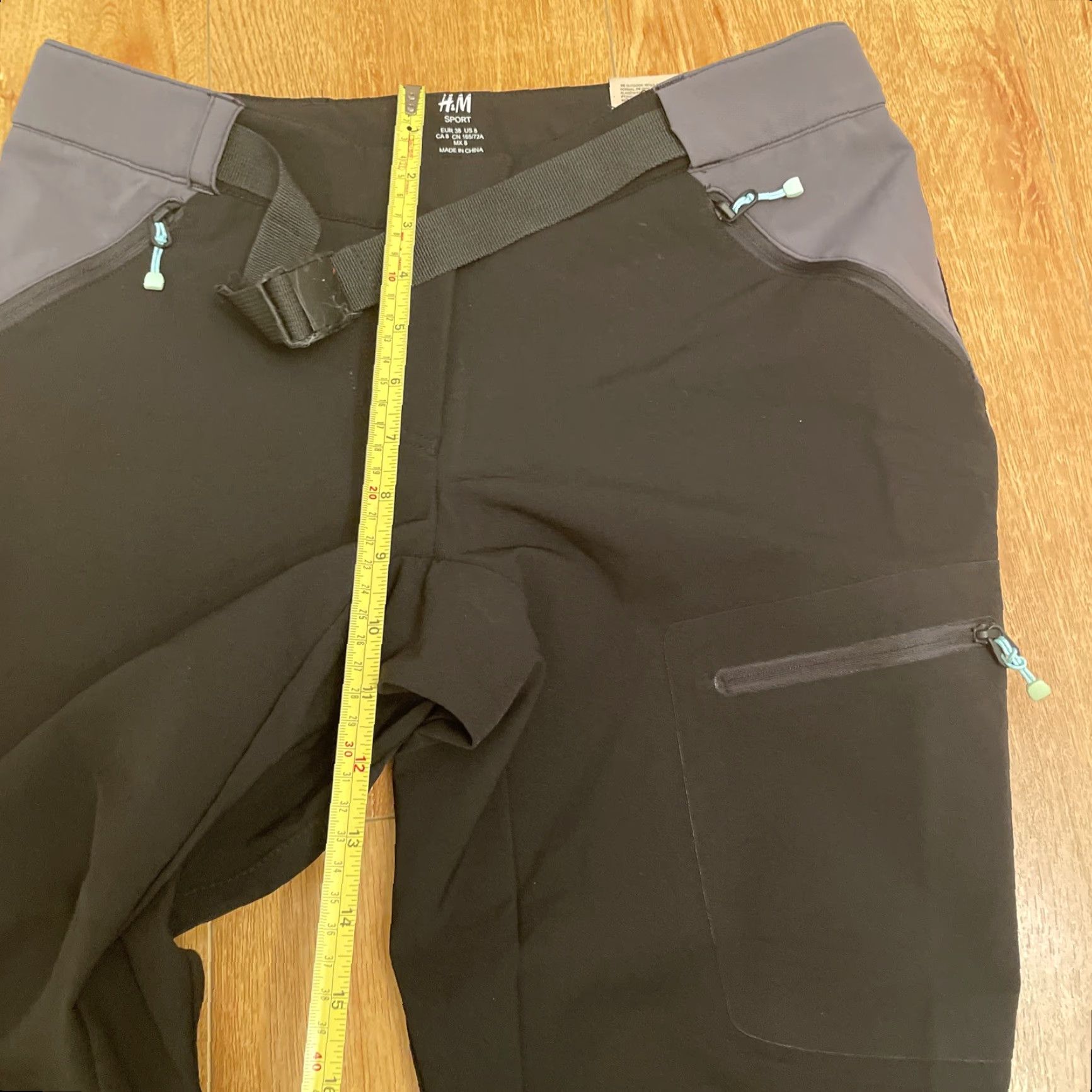 H&M VINTAGE H&M Water Repellent Utility Cargo Pants Black Sz 8 Pockets Buckle Belt Slim Women Regular Pants Size 30" / US 8 / IT 44 - 6 Thumbnail