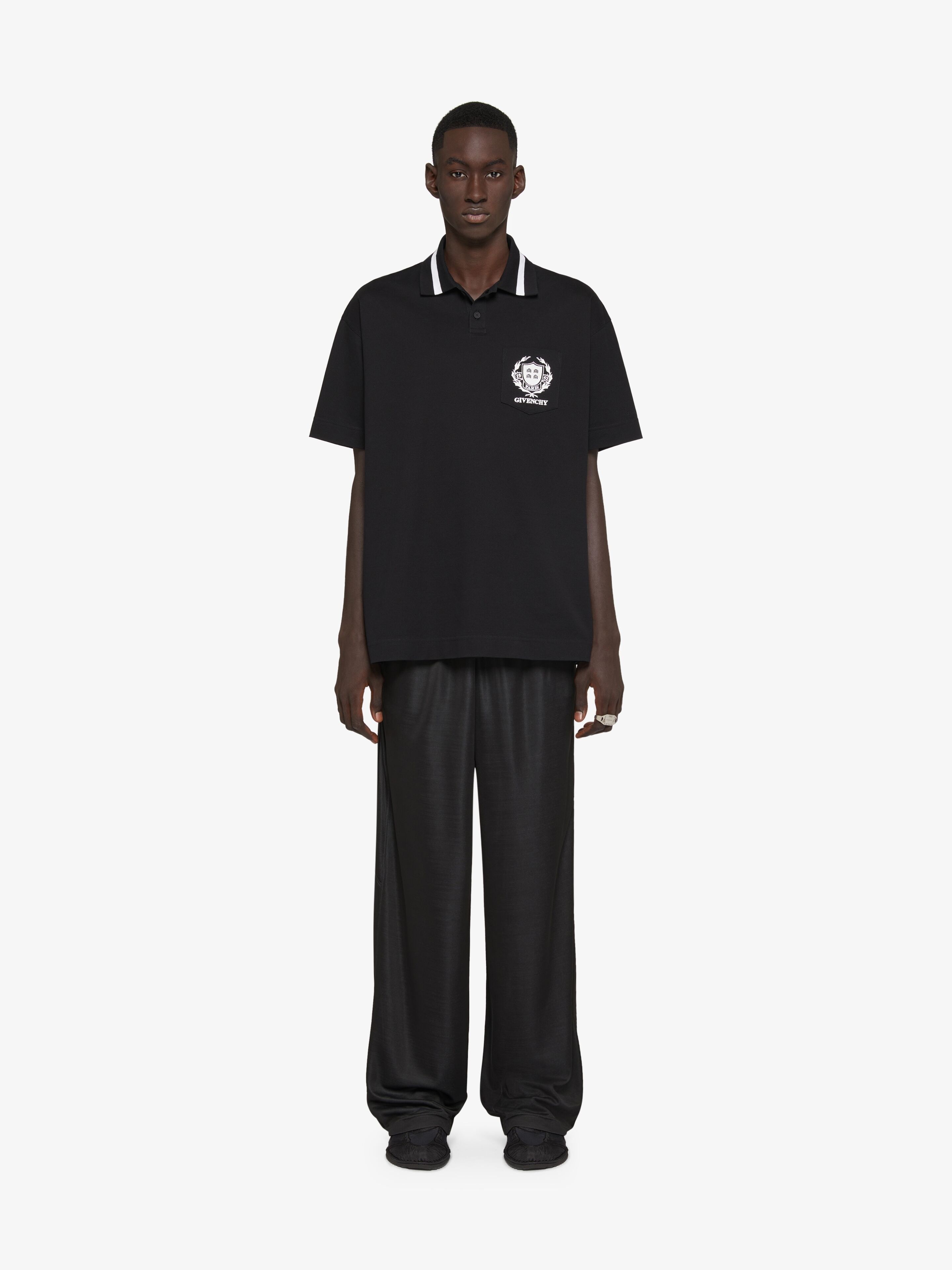 Givenchy o1w1db10326 Knitted Polo Shirt in Black Size US XL / EU 56 / 4 - 2 Thumbnail