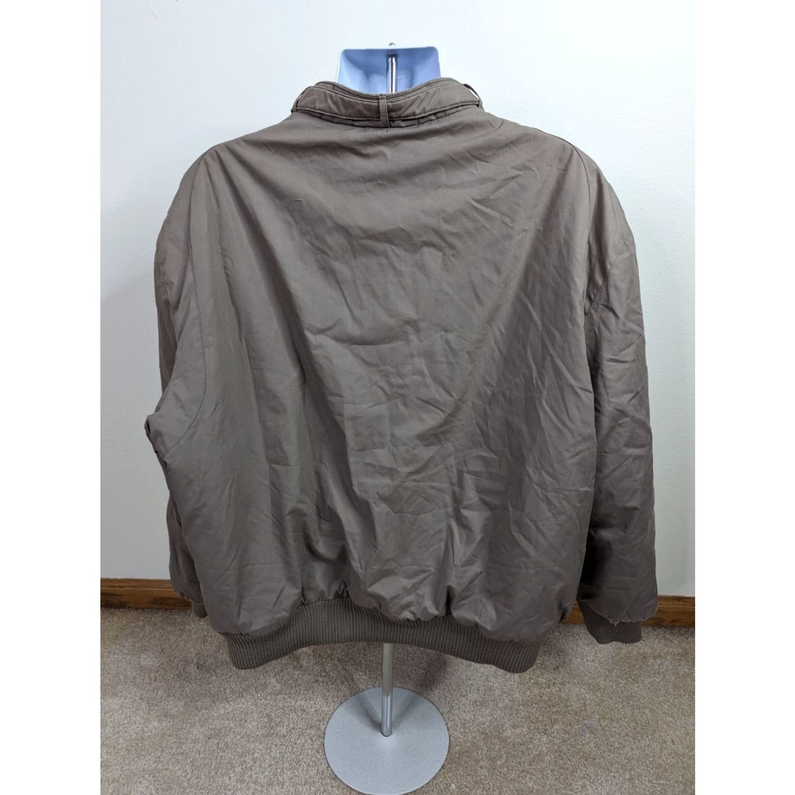 Vintage VINTAGE 80s Men’s Moto Puffer Jacket Beige Winter Coat Size XXL 2XL Flight Nylon Zip Quilted Pockets USA American Mens Size US XXL / EU 58 / 5 - 3 Thumbnail