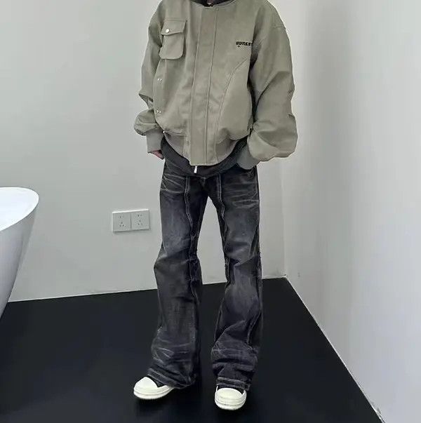 Japanese Brand Vintage street pleated washed and faded micro flare jeans Size US 32 / EU 48 - 4 Thumbnail