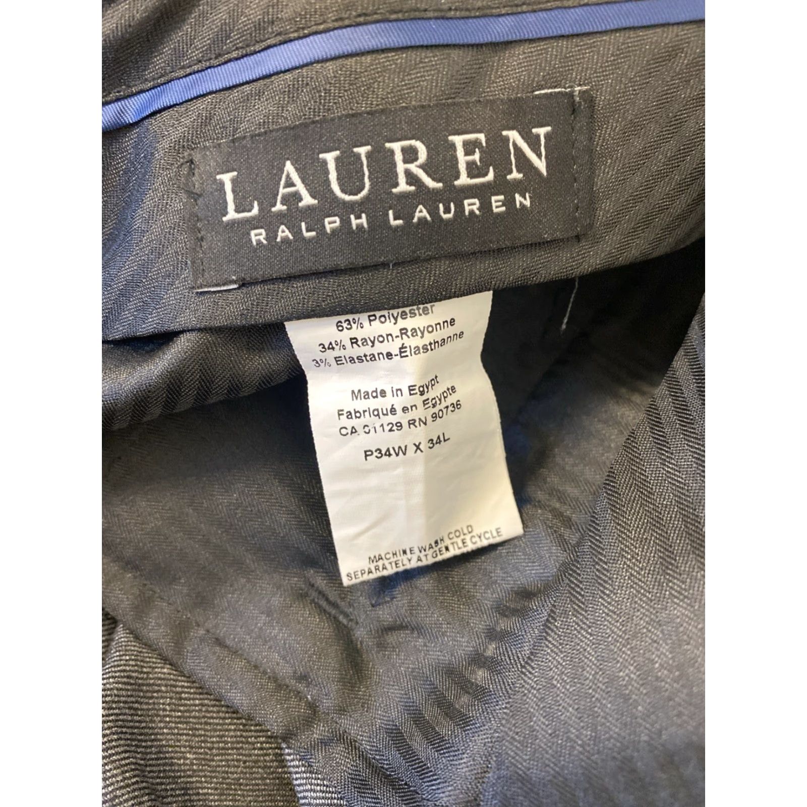 Polo Ralph Lauren Polo Ralph Lauren Pants Dress Pants Men 34x34 Gray Dark Gray Polyester Rayon Zip Button Flat Front Straight Classic Dress Pants Vintage? No. (No N/A) Size US 34 / EU 50 - 7 Thumbnail