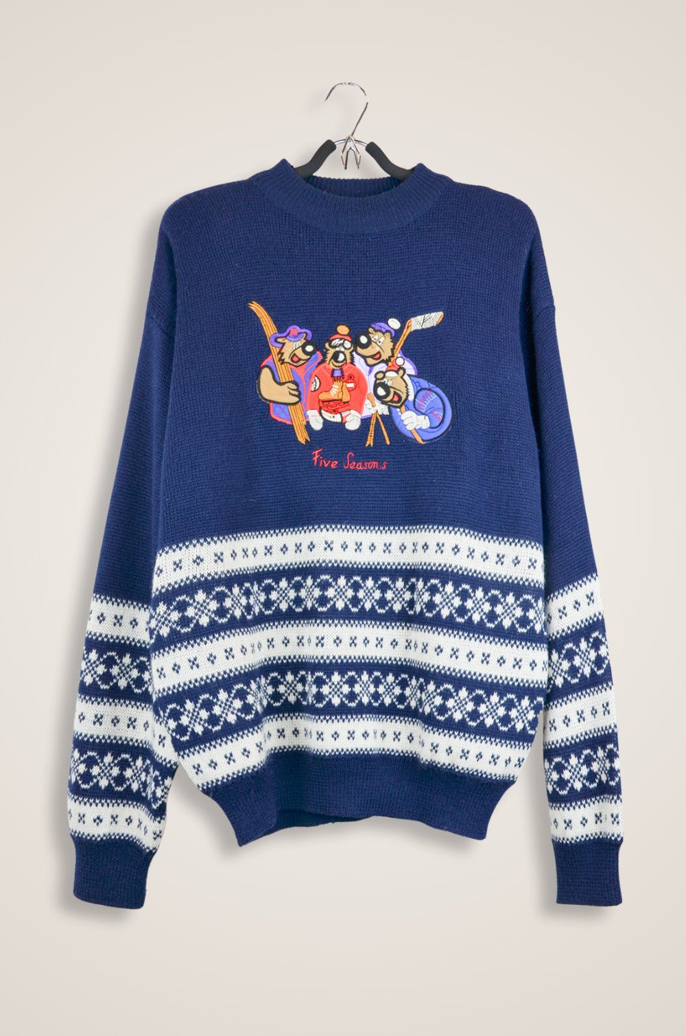 Vintage Five Seasons Nordic Hockey Bears Sweater Navy - Size L Size US L / EU 52-54 / 3 - 1 Thumbnail