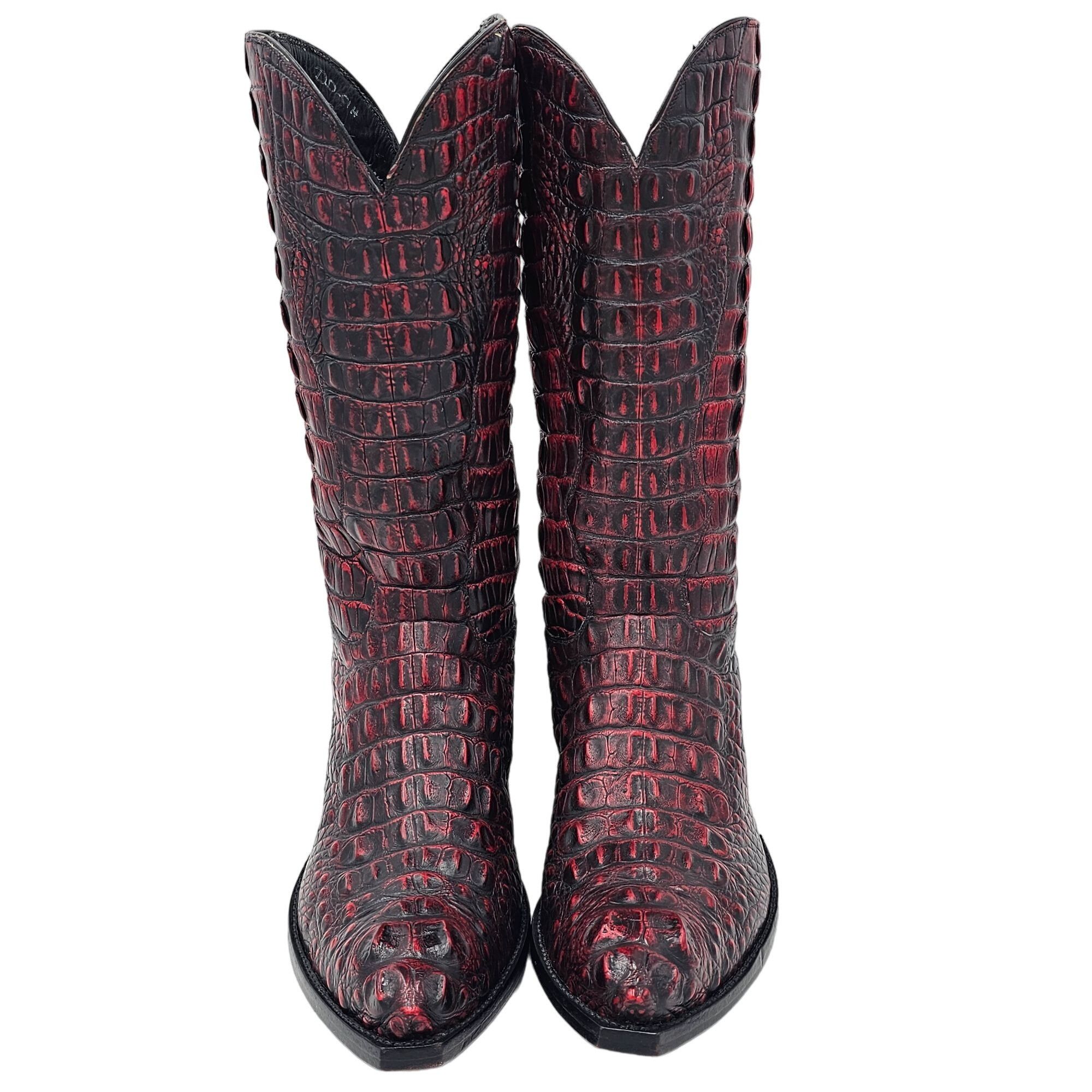 Other Tres Outlaws Black Cherry Hornback Alligator Men 11.5 Cowboy Size US 11.5 / EU 44-45 - 3 Thumbnail