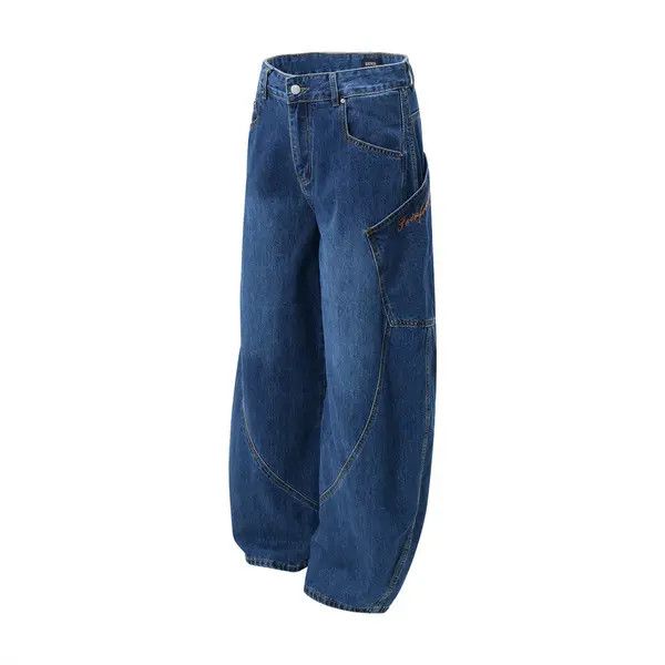 Jean Men's loose wide-leg pants embroidered pocket machete jeans Size US 32 / EU 48 - 2 Thumbnail