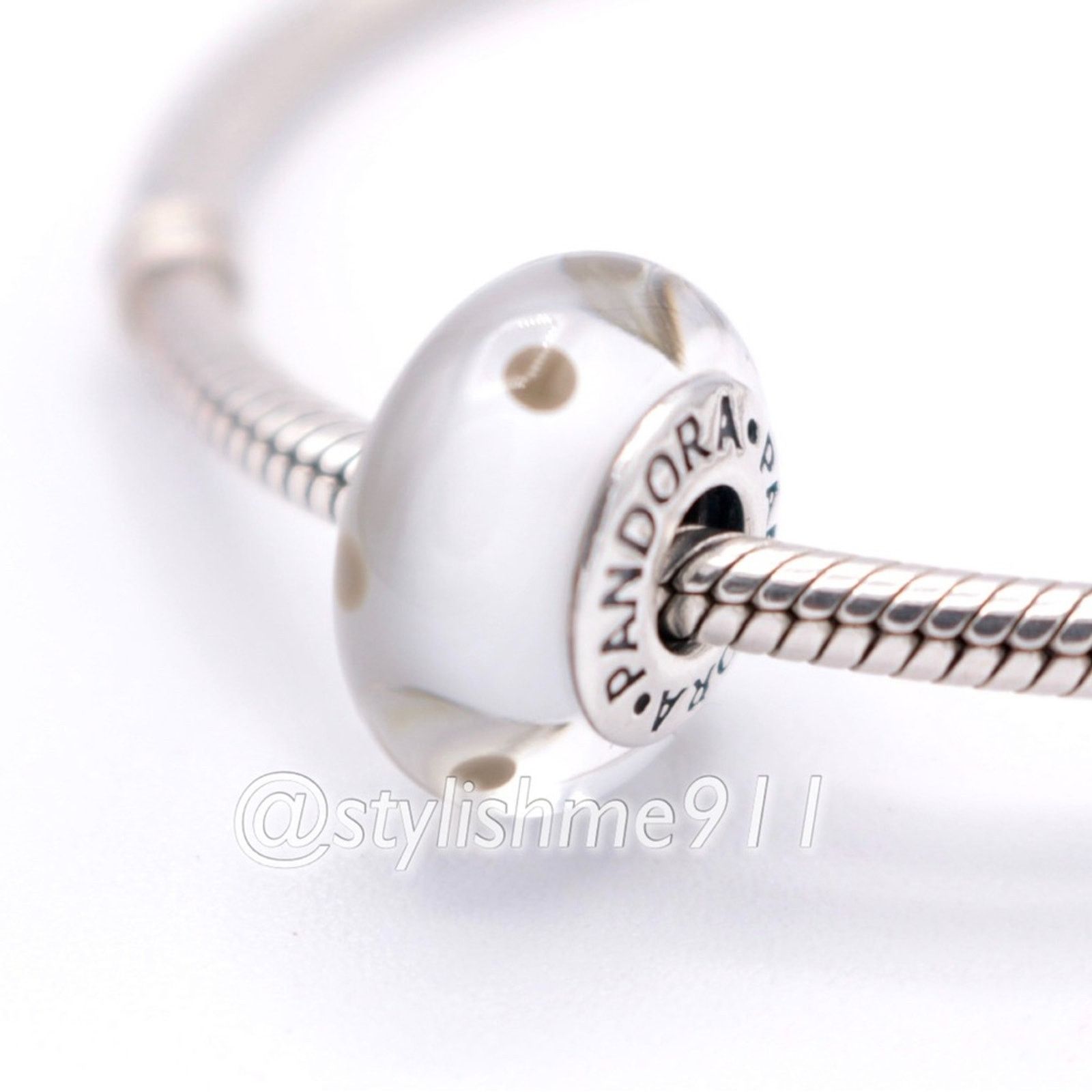 pandora Authentic Pandora White and Black Polka Dots Charm Size ONE SIZE - 1 Thumbnail