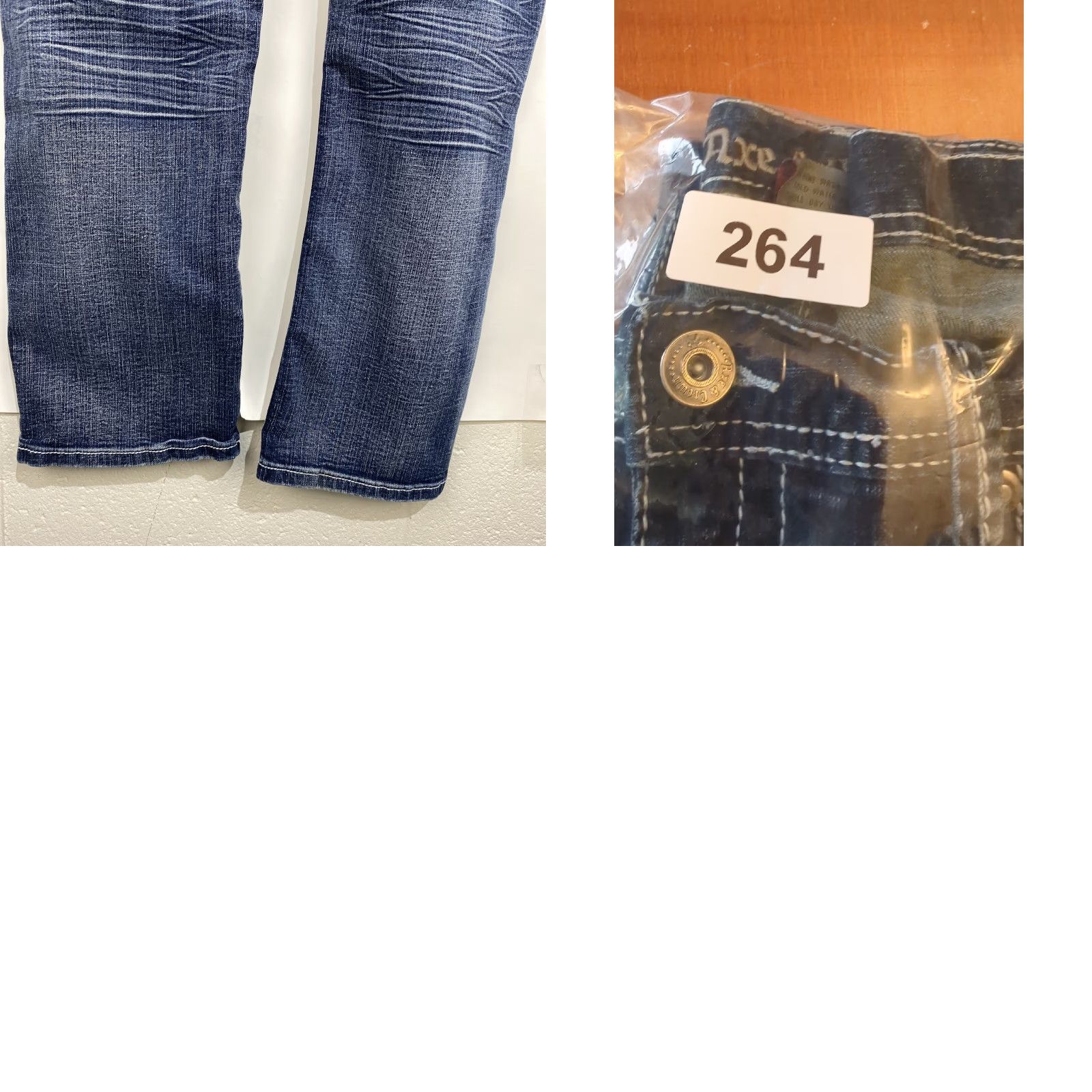 Vintage AXEL CROWN Jeans Slim Fit 36x30 Blue Distressed Thick Stitch Denim Zip 5-Pocket Men Regular Slim Men Size US 36 / EU 52 - 9 Thumbnail