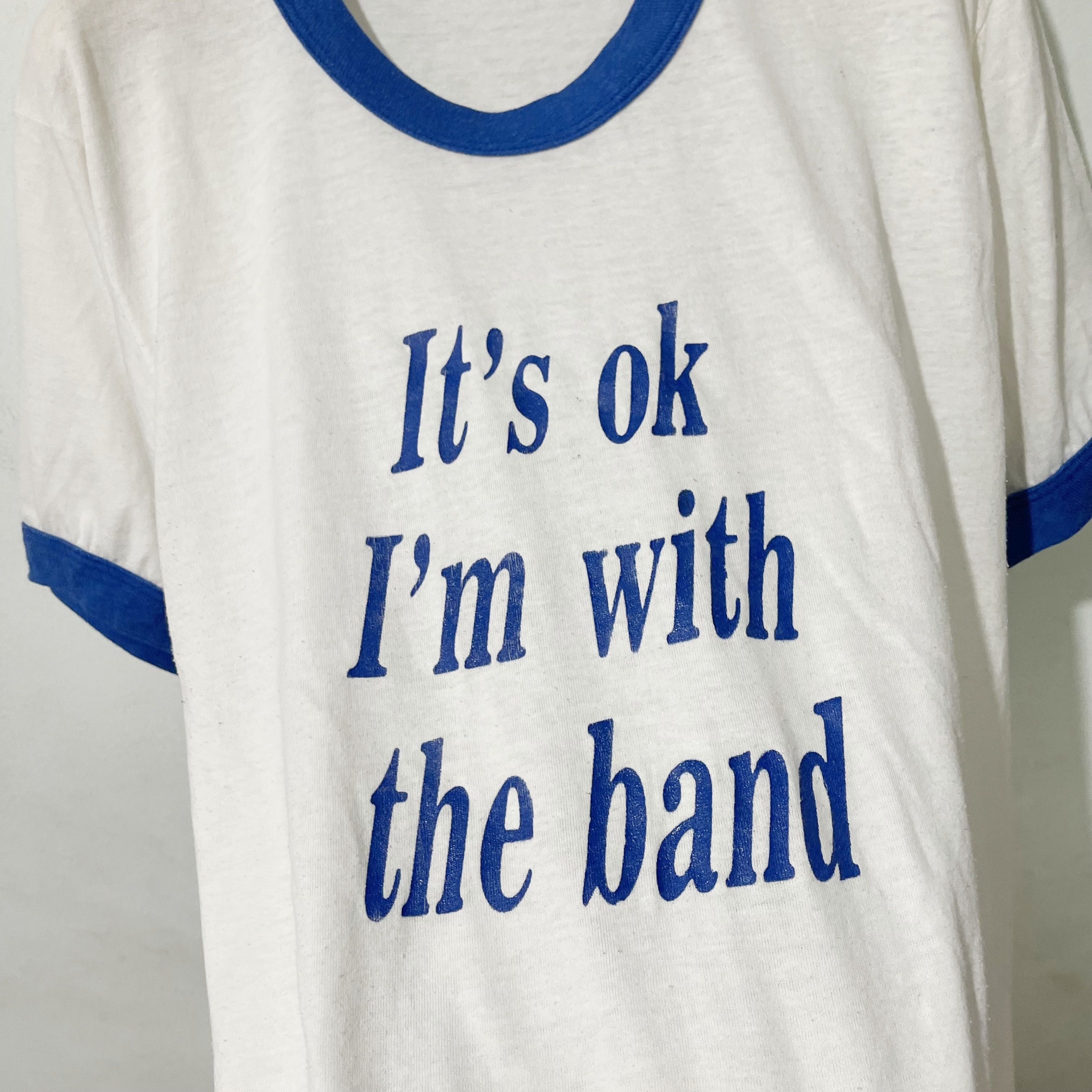 Vintage Vintage 90s "It's Ok I'm With the band Ringer Tee Size US M / EU 48-50 / 2 - 2 Thumbnail