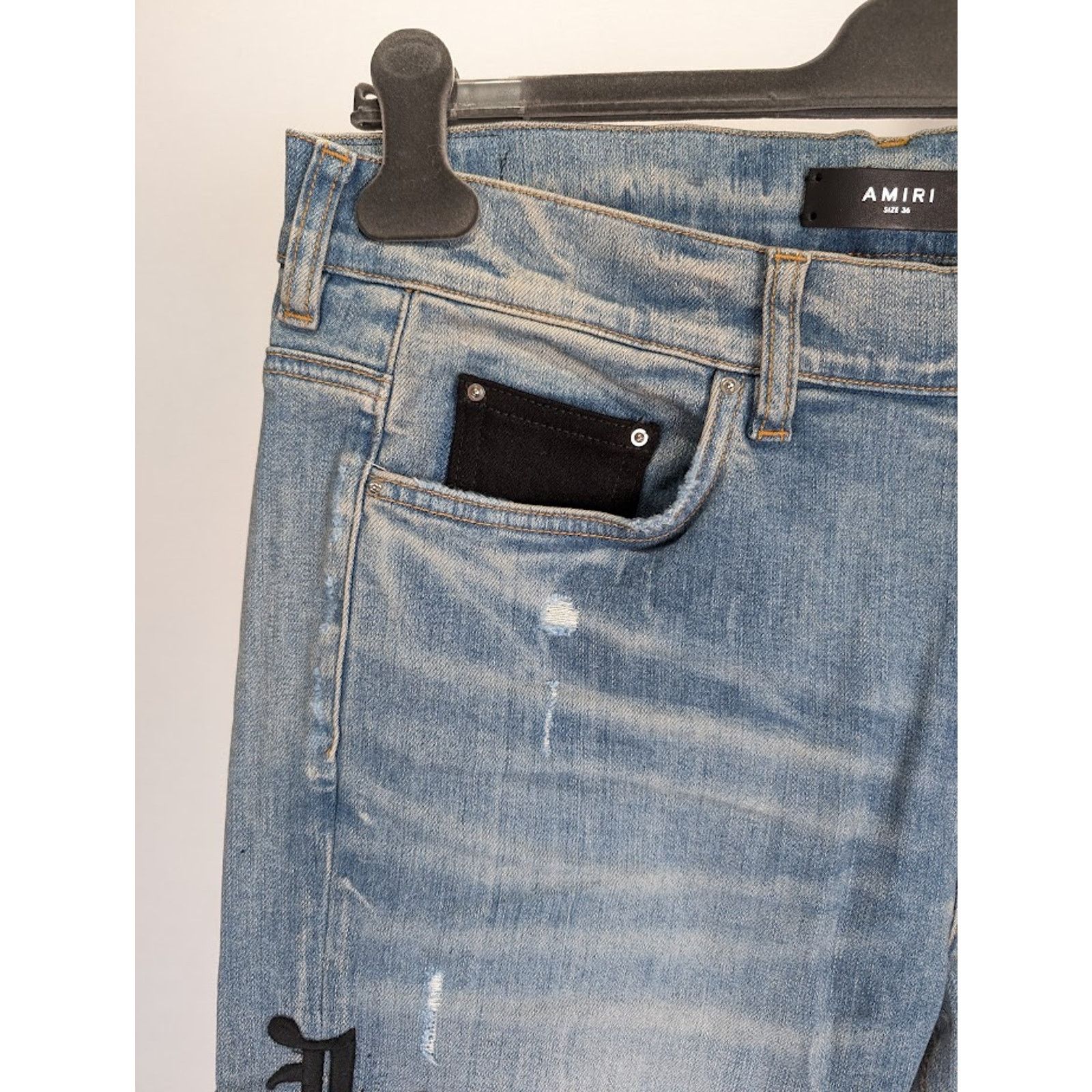 Amiri o1rshd1 Q:3 / Wes Lang Reaper Logo Jeans in Clay Indigo Size US 31 - 8 Thumbnail
