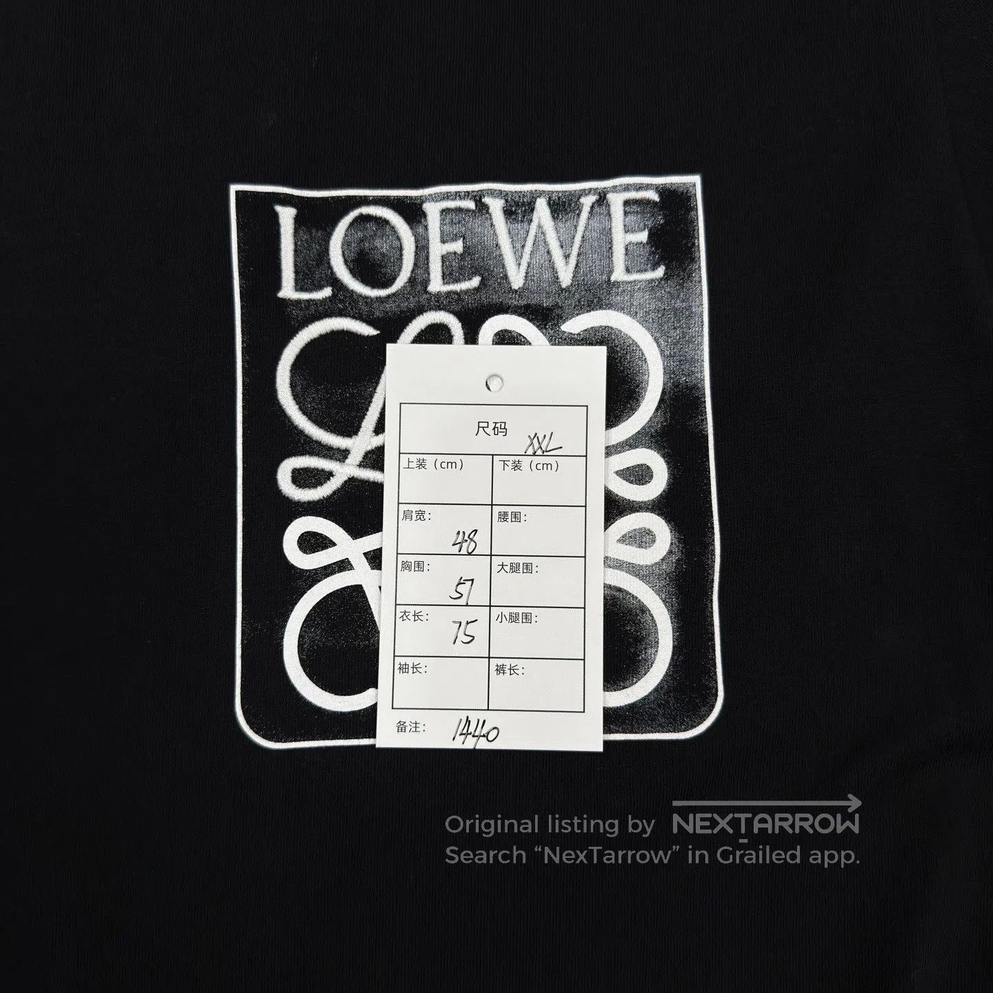 Loewe Loewe Chest Embroidered Logo Black T-Shirt. Size US XXL / EU 58 / 5 - 6 Thumbnail