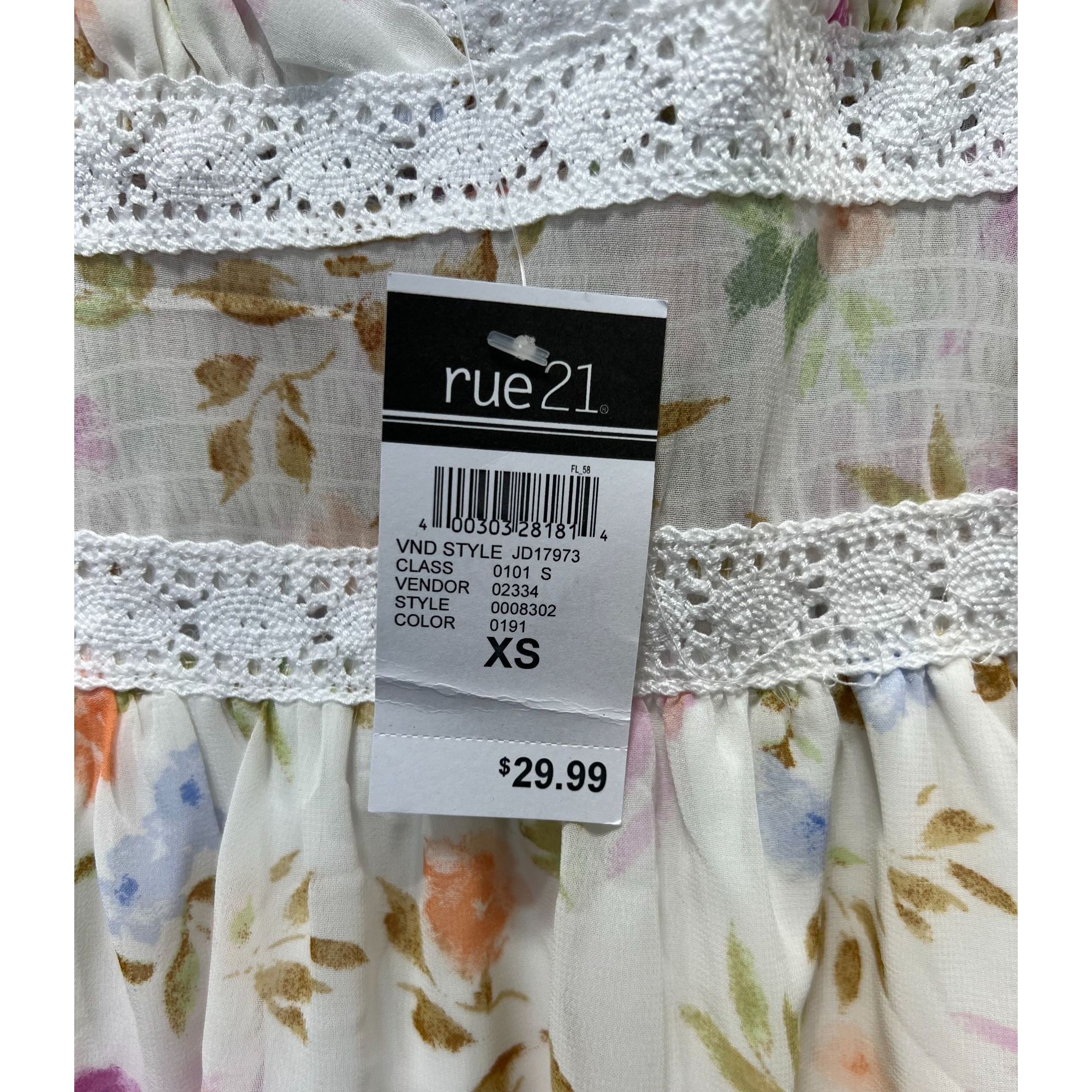 rue21 Rue 21 - Women's Summer Sleeveless High Low Hem Ruffle Flora Size XS / US 0-2 / IT 36-38 - 9 Thumbnail