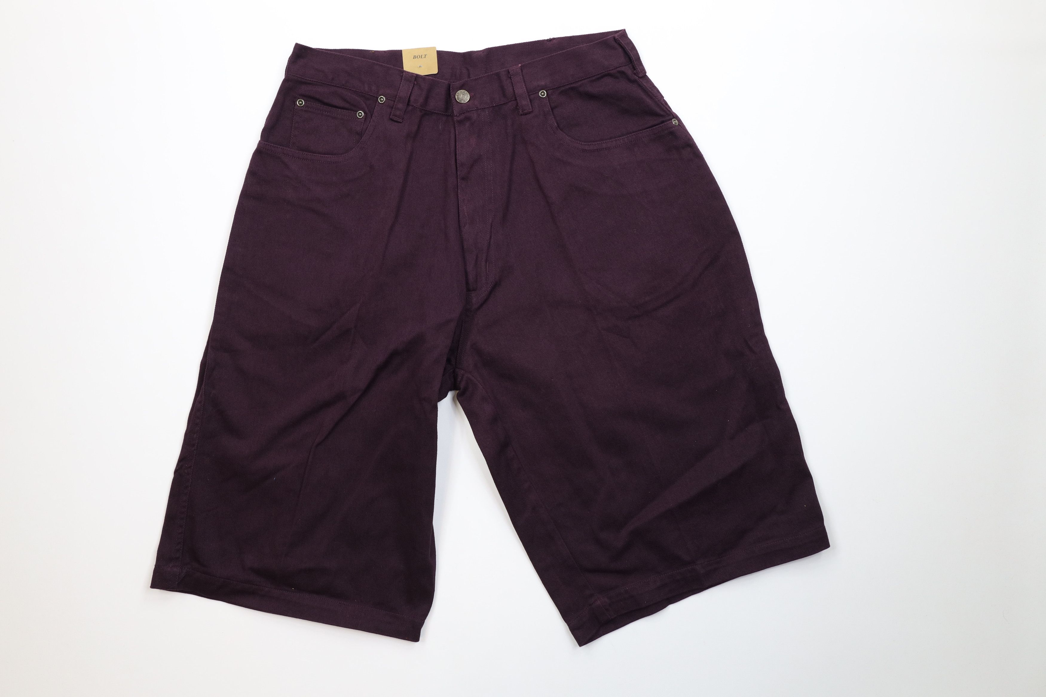 Vintage Deadstock Vintage 90s Streetwear Fit Denim Shorts Purple Size US 33 - 1 Thumbnail