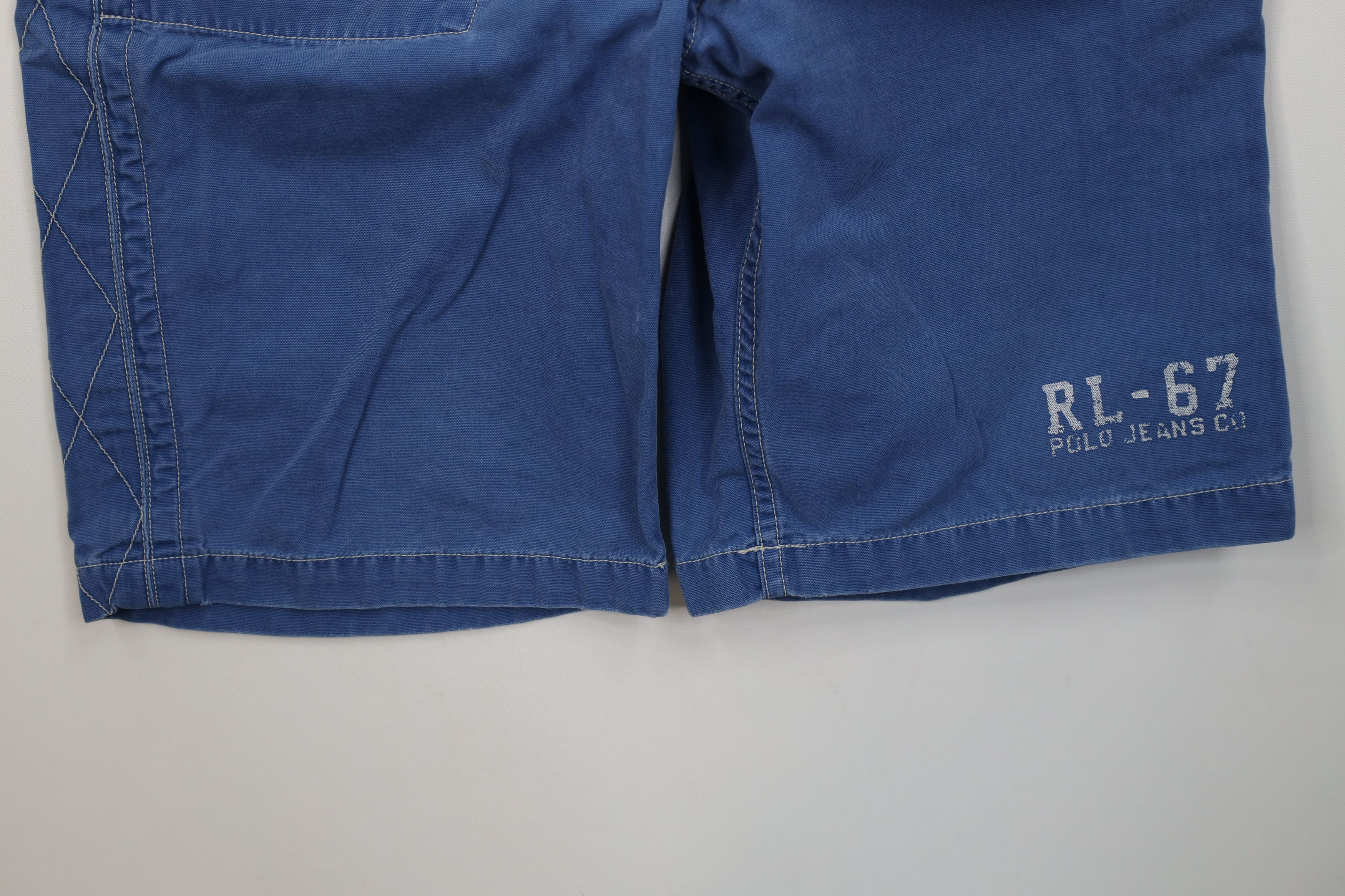 Polo Ralph Lauren Vintage 90s Ralph Lauren Spell Button Fly Canvas Shorts Blue Size US 30 / EU 46 - 4 Thumbnail