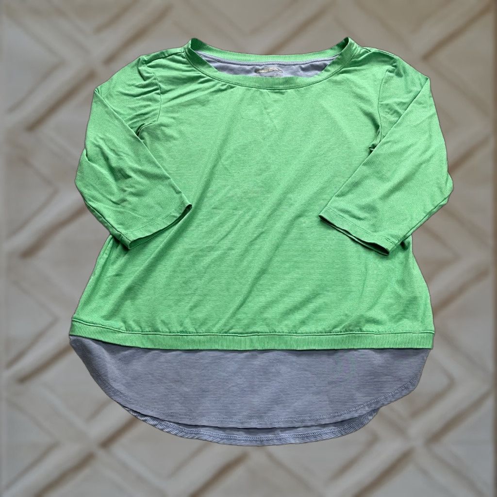 Vintage Columbia Womens Casual Tunic Shirt 3/4 Sleeve Green Polyester Blend Regular Size L Mid Length Outdoor Fishing Walking Size L / US 10 / IT 46 - 1 Thumbnail
