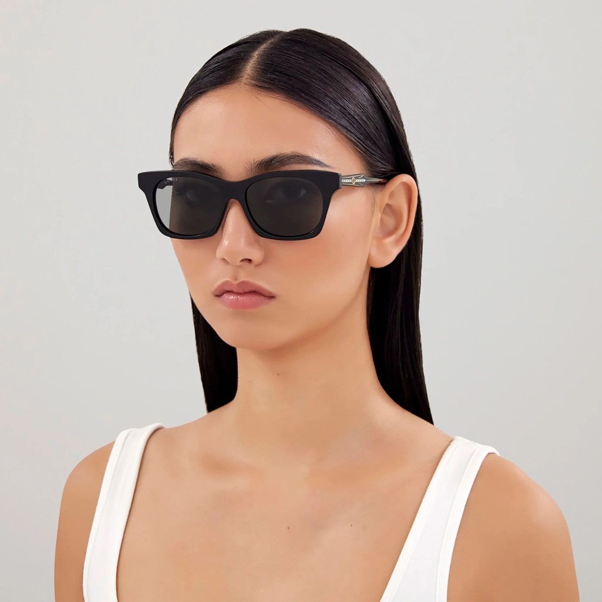 Gucci NEW Gucci GG1279S Half Rim Champagne Sunglasses $595 