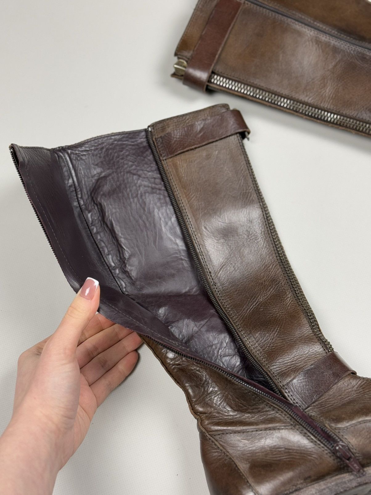 MoMA MOMA Ladies Avant-Garde Leather Full Zip High Boots Shoes Size US 8 / IT 38 - 16 Thumbnail