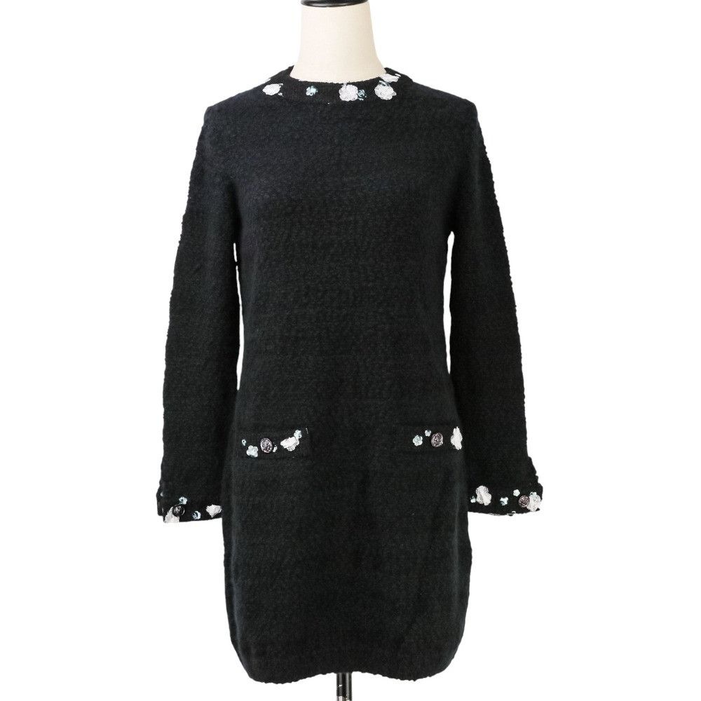 Chanel Chanel Chanel Coco Mark Cashmere Dress Textile Dresses P73597 DUTY FREE for USA Size ONE SIZE - 1 Thumbnail
