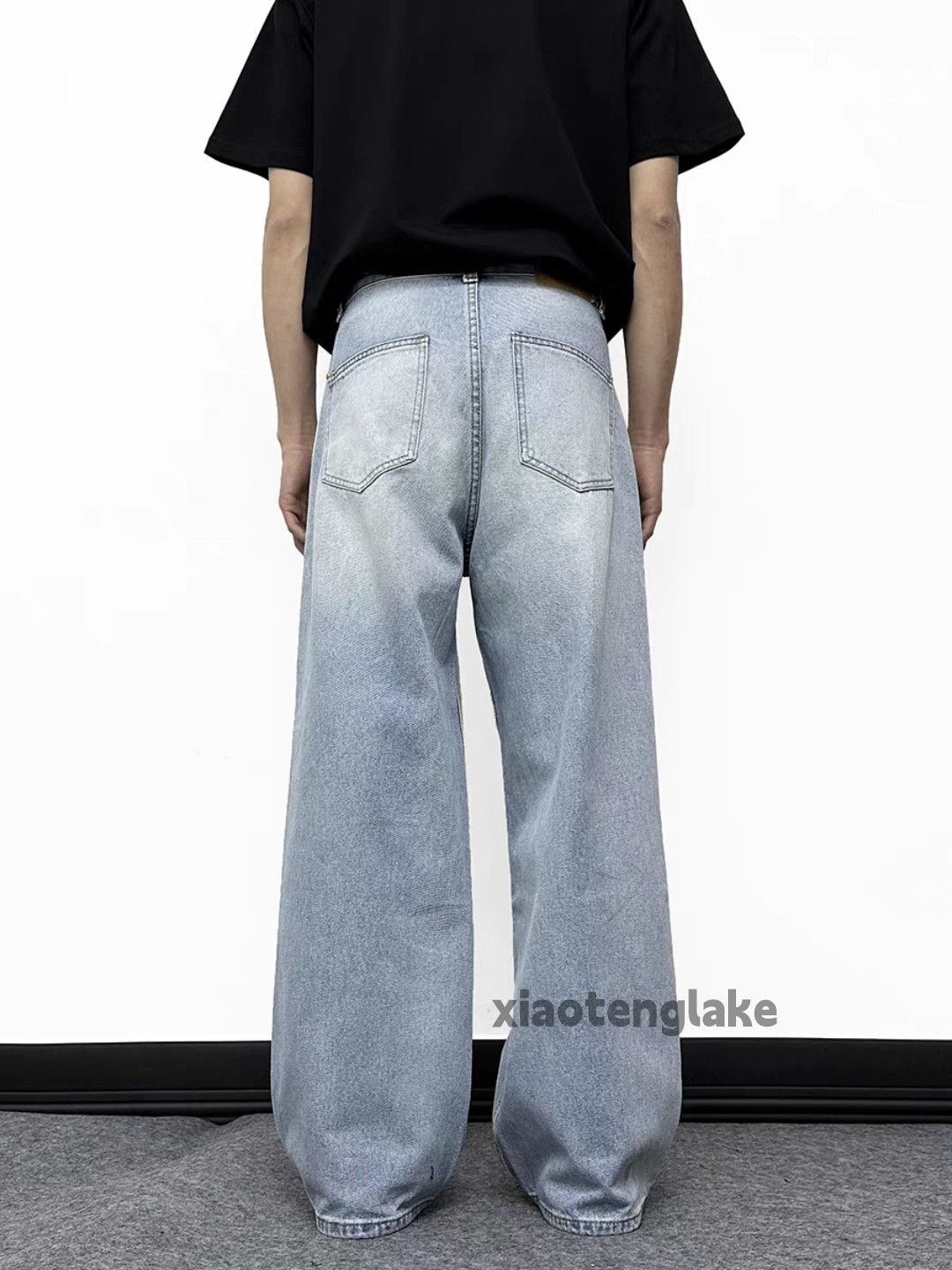 Jean Unisex washed faded cleanfit yuppie y2k baggy jeans Size US 34 / EU 50 - 5 Thumbnail