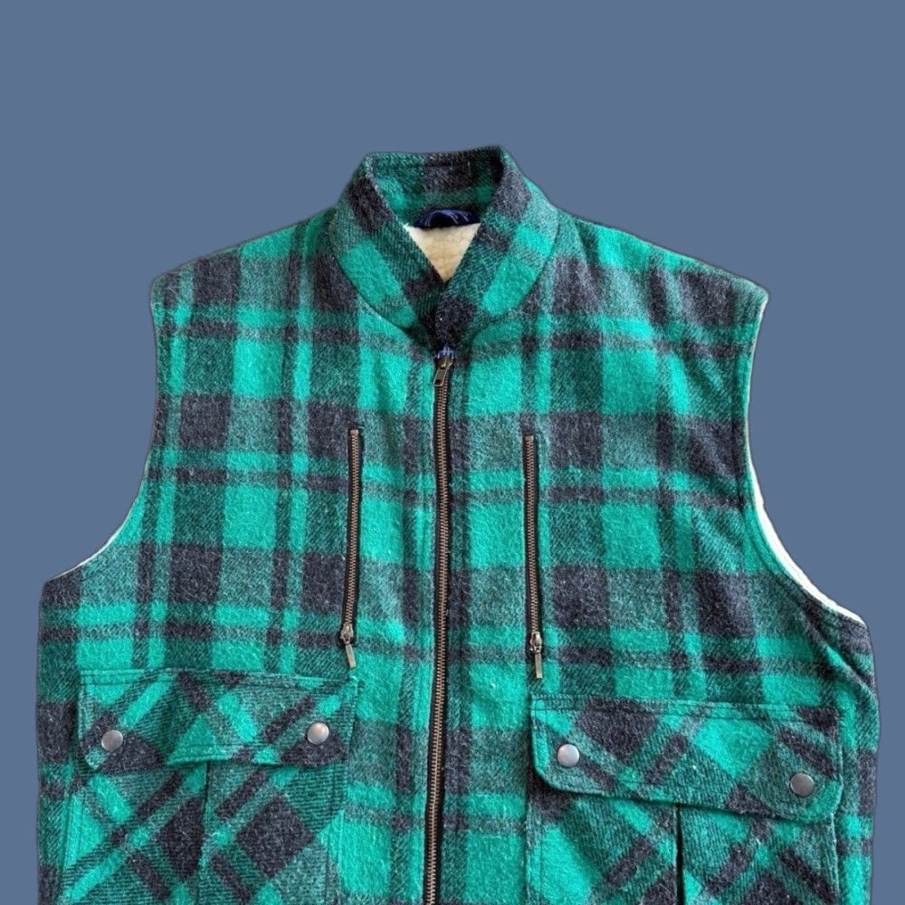 Vintage VINTAGE Northern Summit Vest Plaid Wool Lined 80s Green Size L Men Outer Sherpa Winter Size US L / EU 52-54 / 3 - 1 Thumbnail
