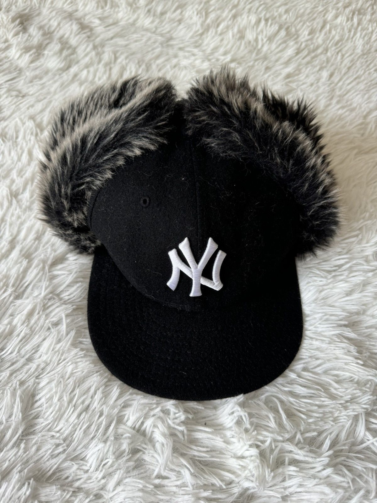 Vintage black & white fur MADCAPS side flap hat Faux Fur Cap Vintage Hats for Men for sale | eBay main image 2