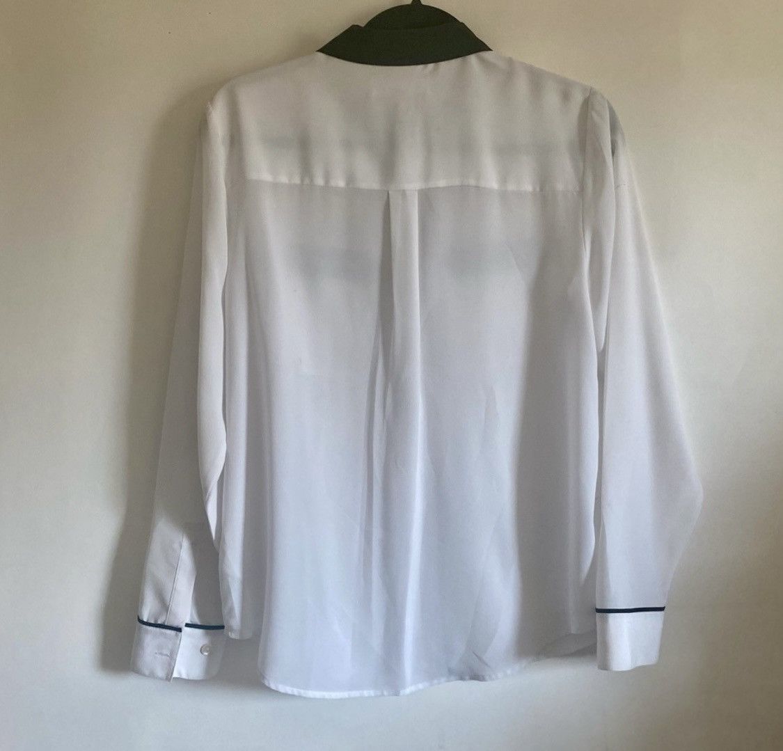 Michael Kors MICHAEL KORS WHITE BLACK BUTTON UP BLOUSE ZIPPER POCKETS Size M / US 6-8 / IT 42-44 - 10 Thumbnail
