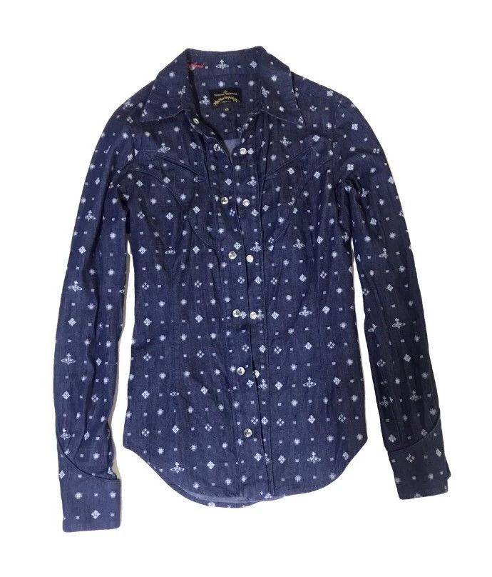 Vivienne Westwood Vivienne Westwood Planet embroidered denim shirt Size XS / US 0-2 / IT 36-38 - 1 Thumbnail