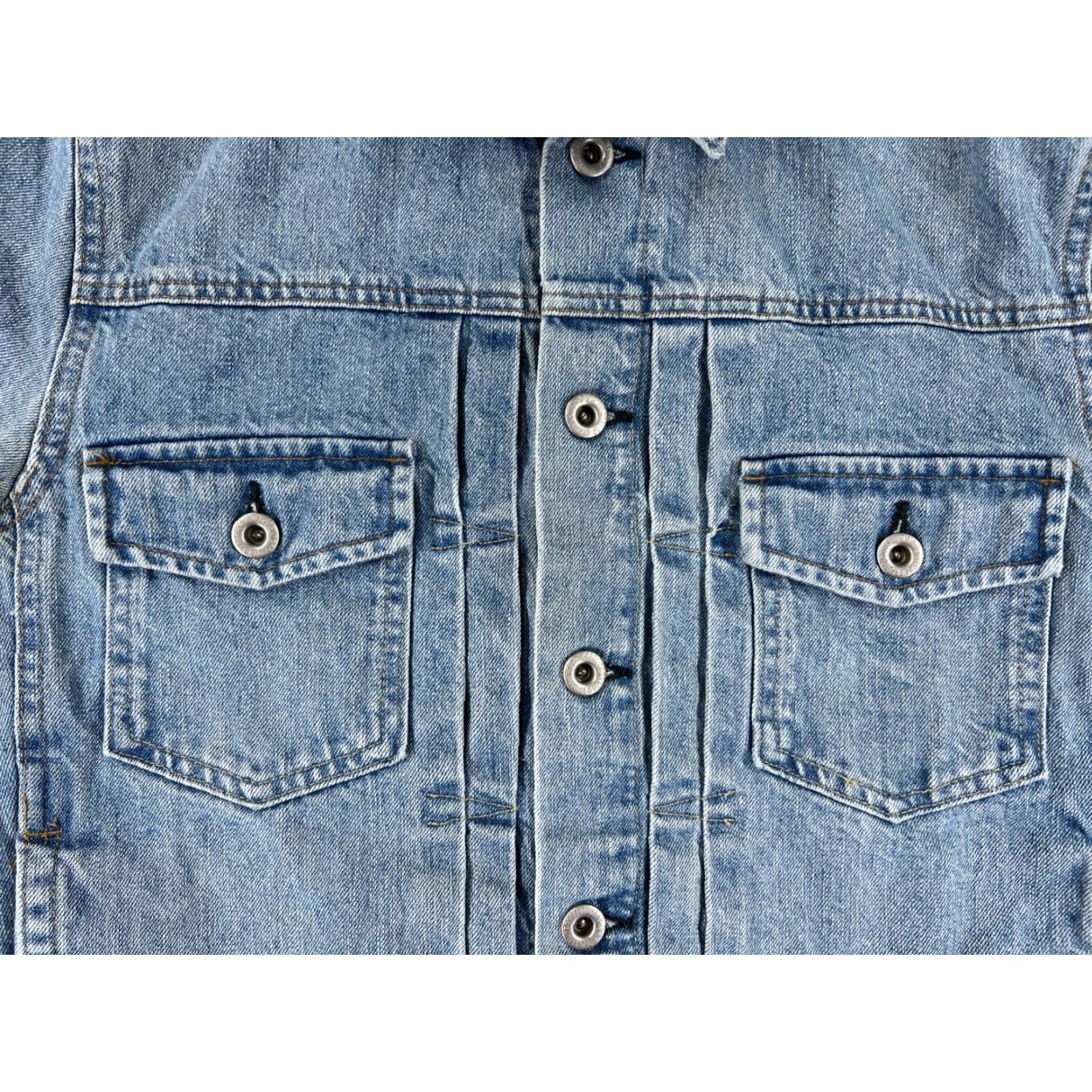 H&M VINTAGE H&M LOGG Jacket Womens M Denim Blue Button Up Cotton Casual 80s 90s Size M / US 6-8 / IT 42-44 - 6 Thumbnail