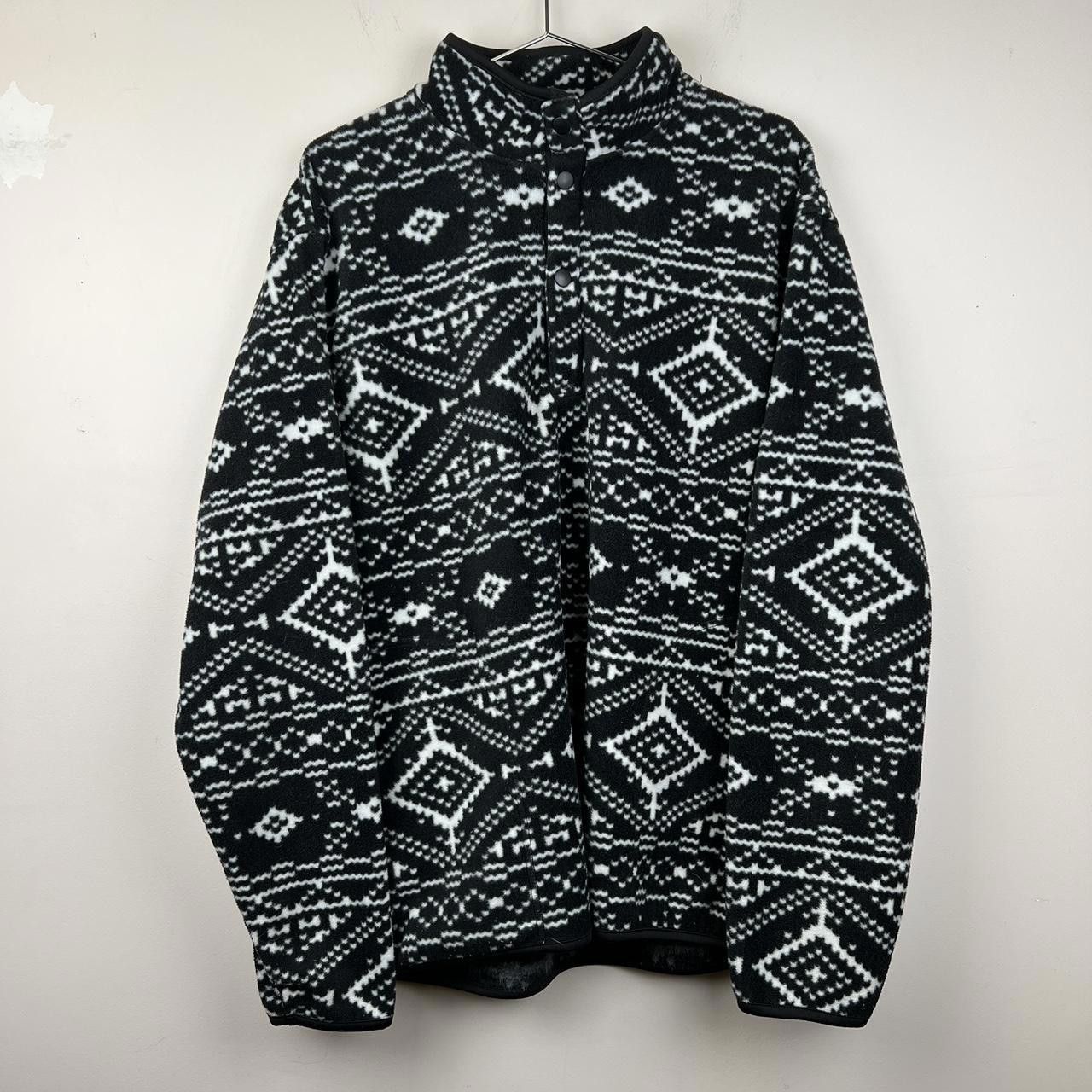 Chaps Chaps Colorful Winter Fleece Jacket Black and White Pattern Size US L / EU 52-54 / 3 - 1 Thumbnail