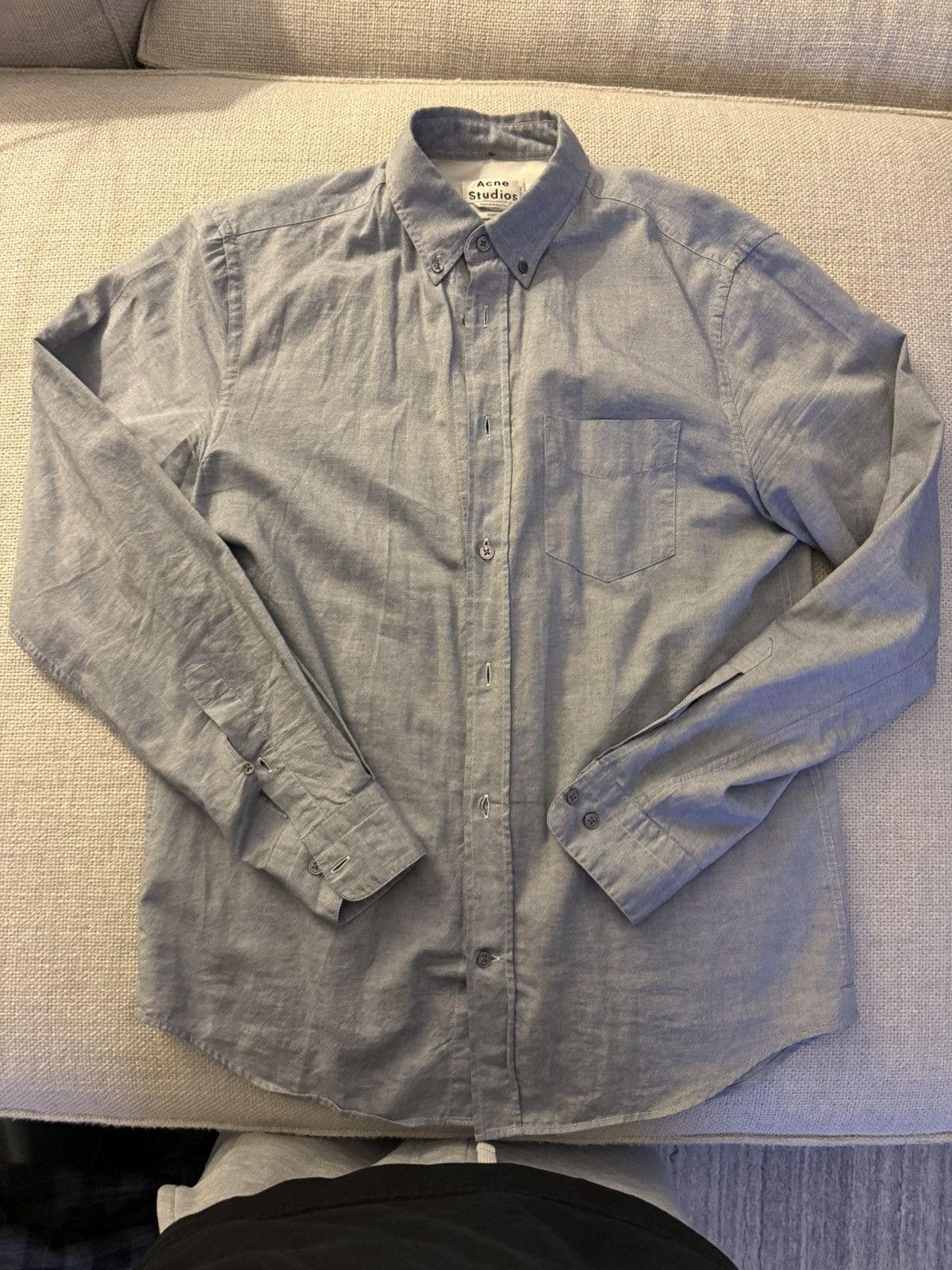 Acne Studios Acne Studios Isherwood Chamb Button-Down — Blue Chambray Size US M / EU 48-50 / 2 - 1 Thumbnail