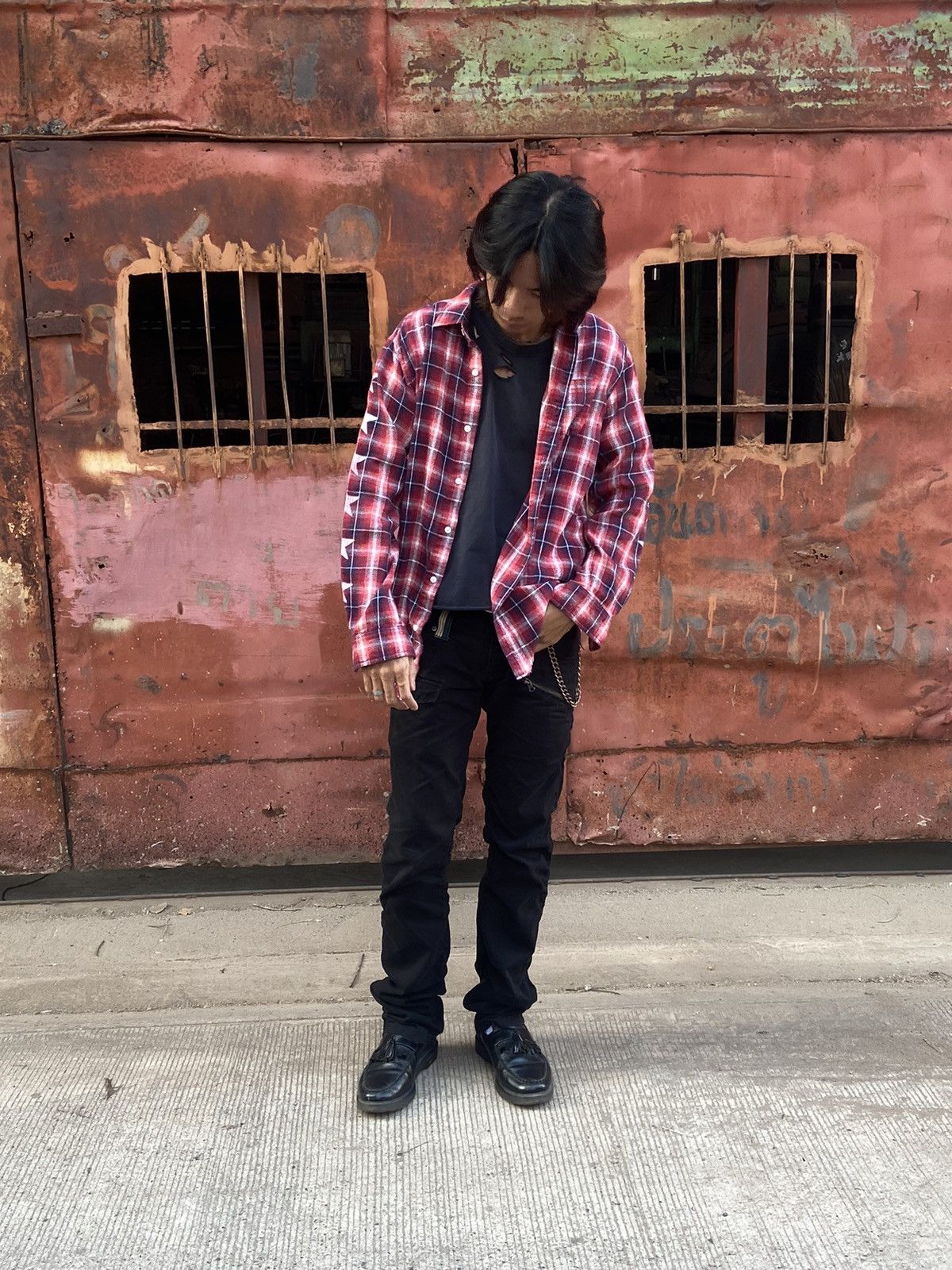 Japanese Brand Japanese distressed flannel shirt punk inspired Size US S / EU 44-46 / 1 - 3 Thumbnail