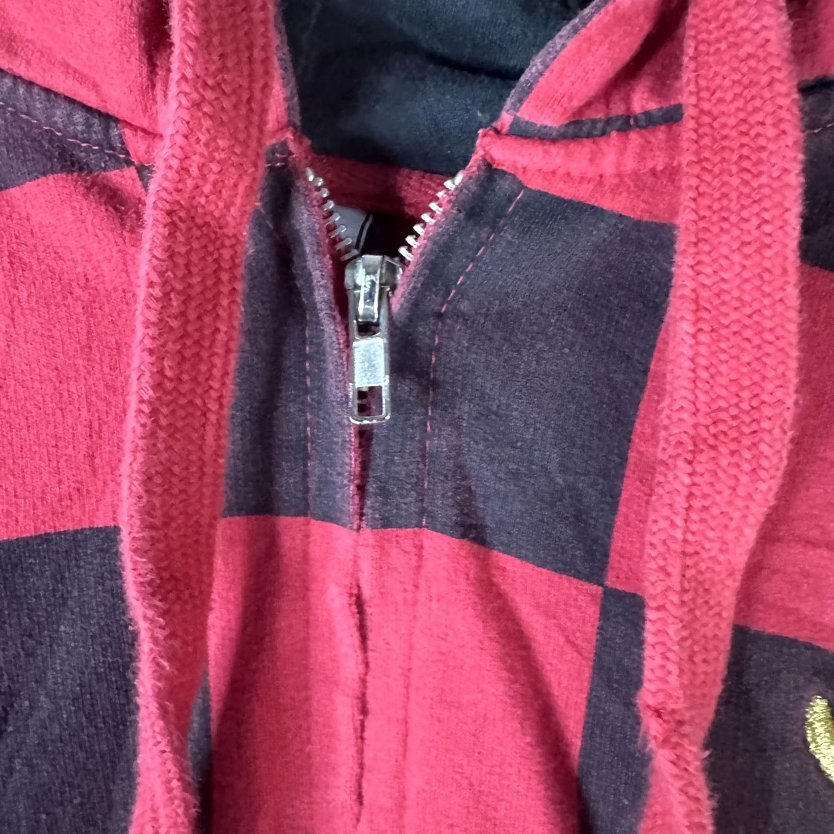 Logo 7 VINTAGE Don Hoodie Mens Large Red Checkered Full Zip Fleece D Logo Embroidered Size US L / EU 52-54 / 3 - 7 Thumbnail