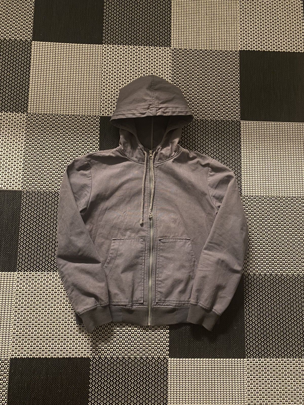 image of A P C Denim Zip Up Hoodie in Grey, Men's (Size XS)