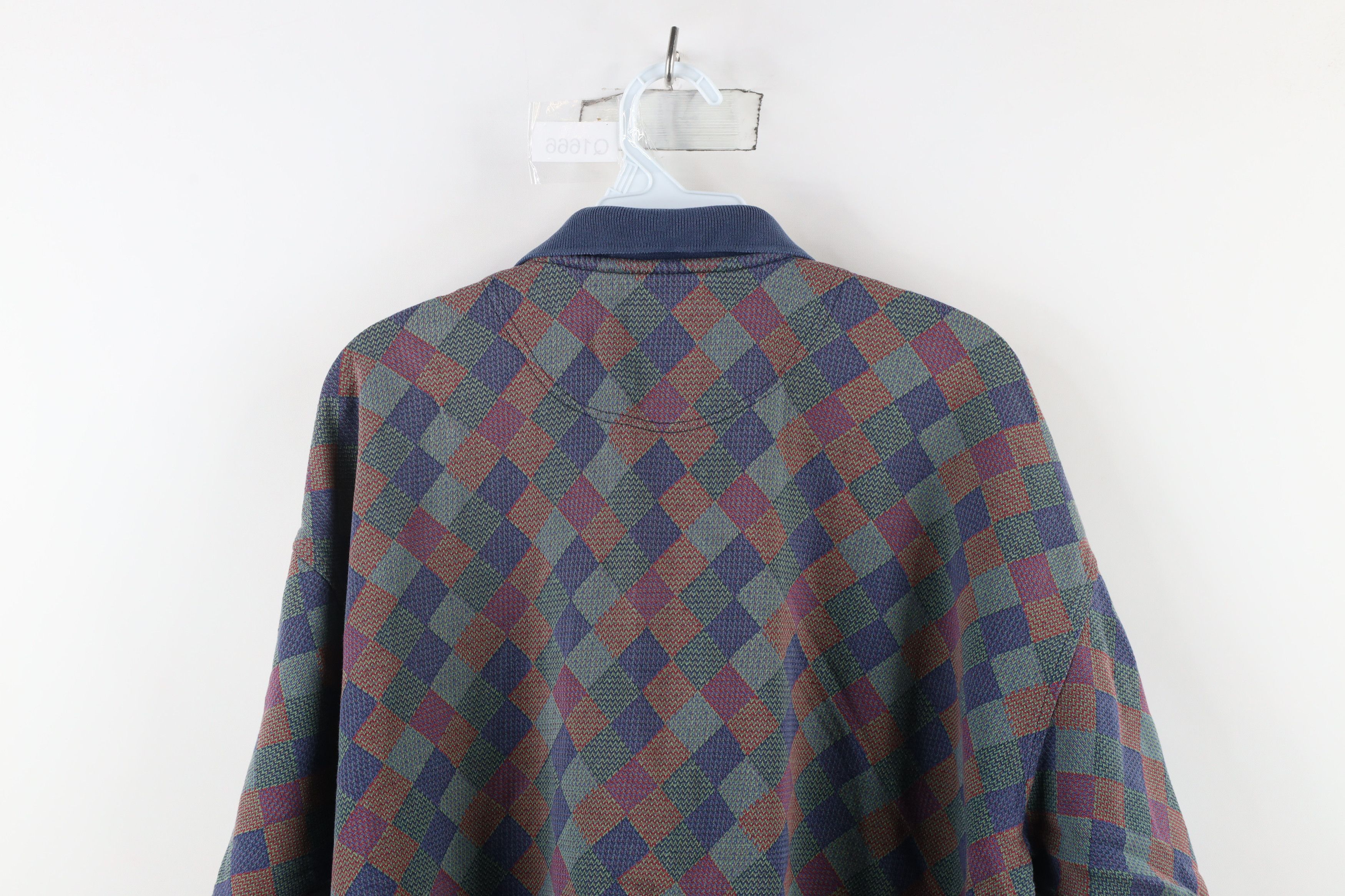 Vintage Vintage 90s Streetwear Diamond Knit Collared Polo Shirt Size US L / EU 52-54 / 3 - 8 Thumbnail