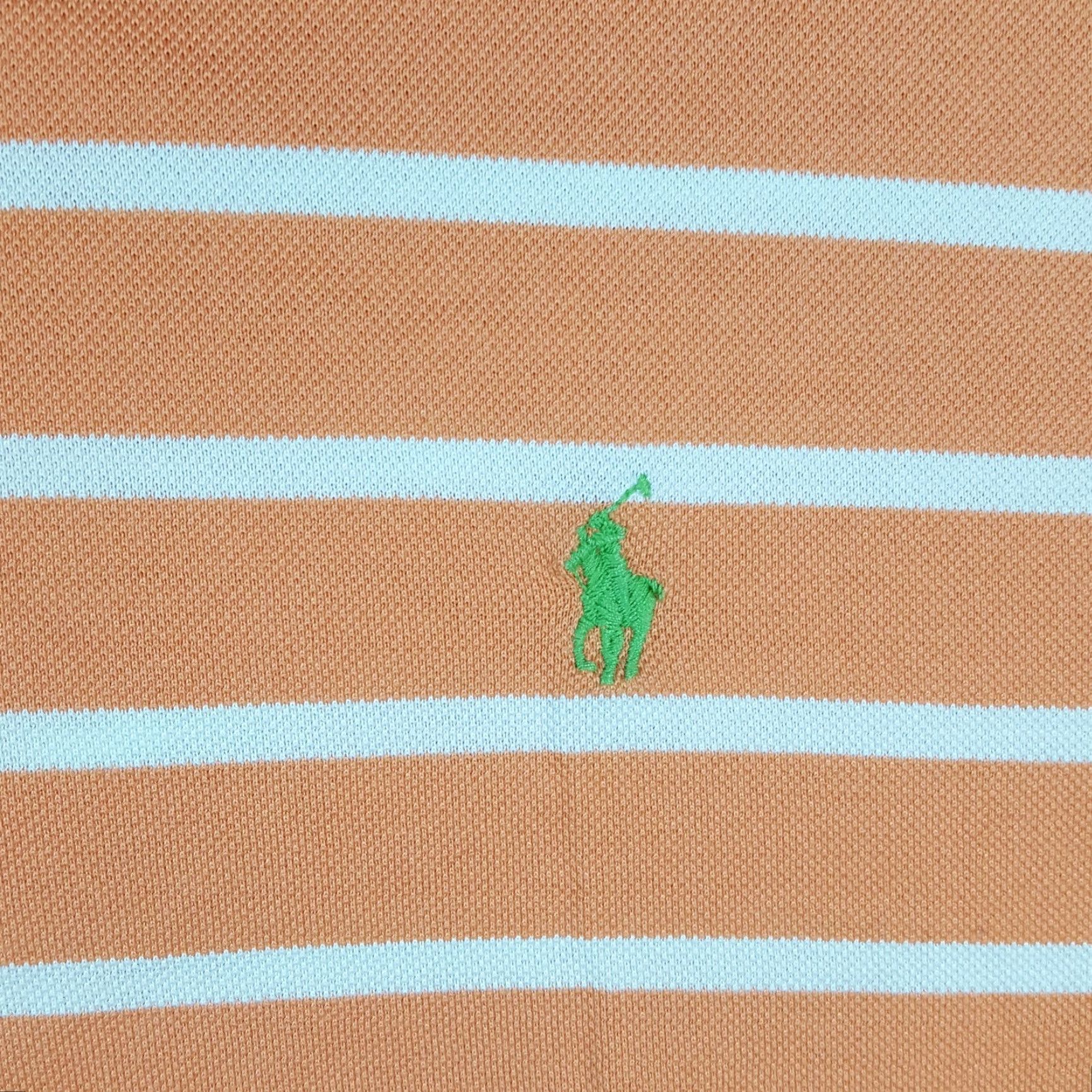 Ralph Lauren VINTAGE Polo Ralph Lauren Polo Shirt Striped Orange 90s Grunge Pony Logo Men's Medium Short Sleeve Cotton Polo Shirt Mens M Orange Polo Size US M / EU 48-50 / 2 - 3 Thumbnail