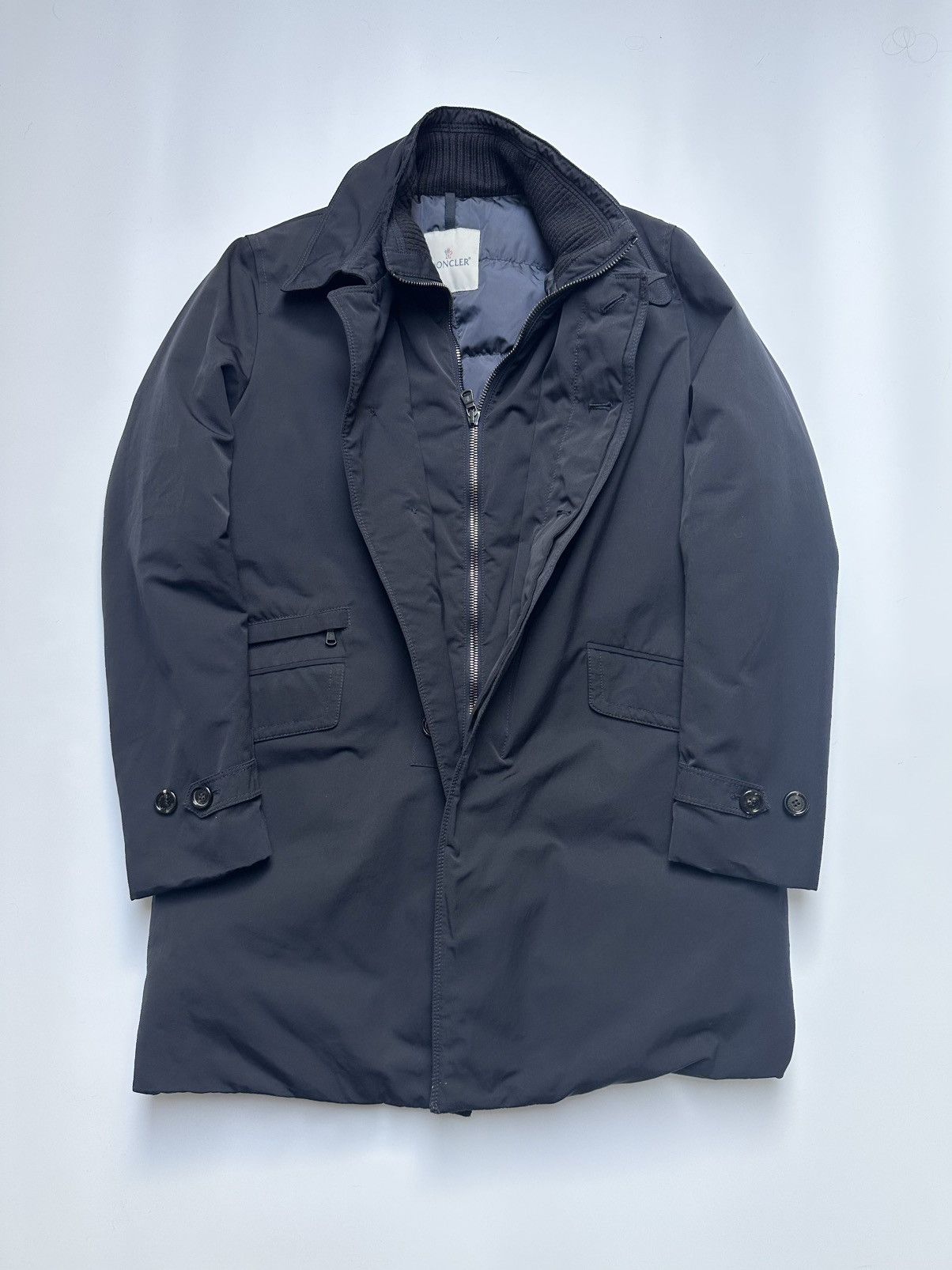 Moncler Cherbourg dark navy down parka jacket