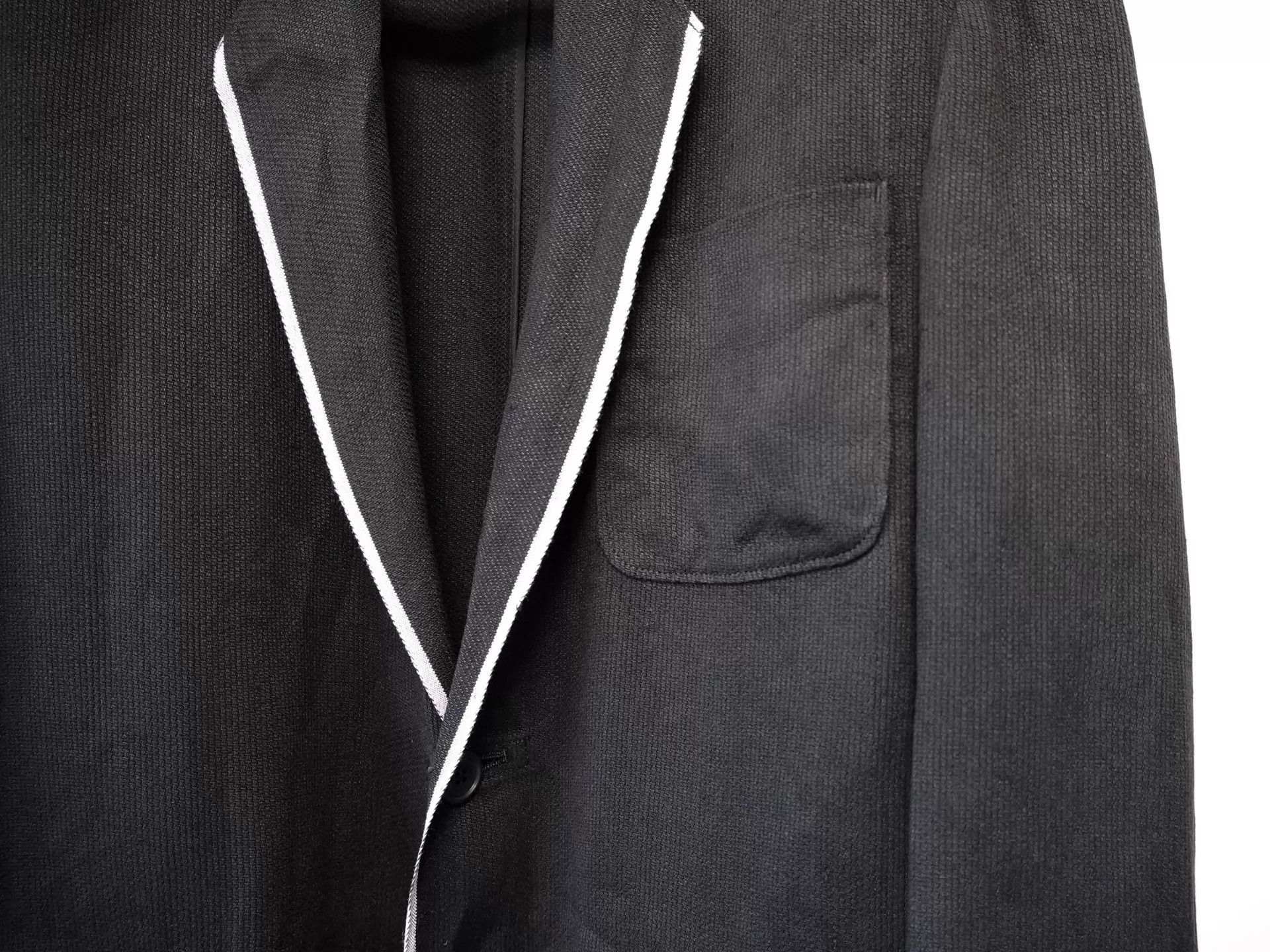 Yohji Yamamoto Yohji Yamamoto 1990SS White Trim Twill Asym Hem Jacket S Size US S / EU 44-46 / 1 - 4 Thumbnail