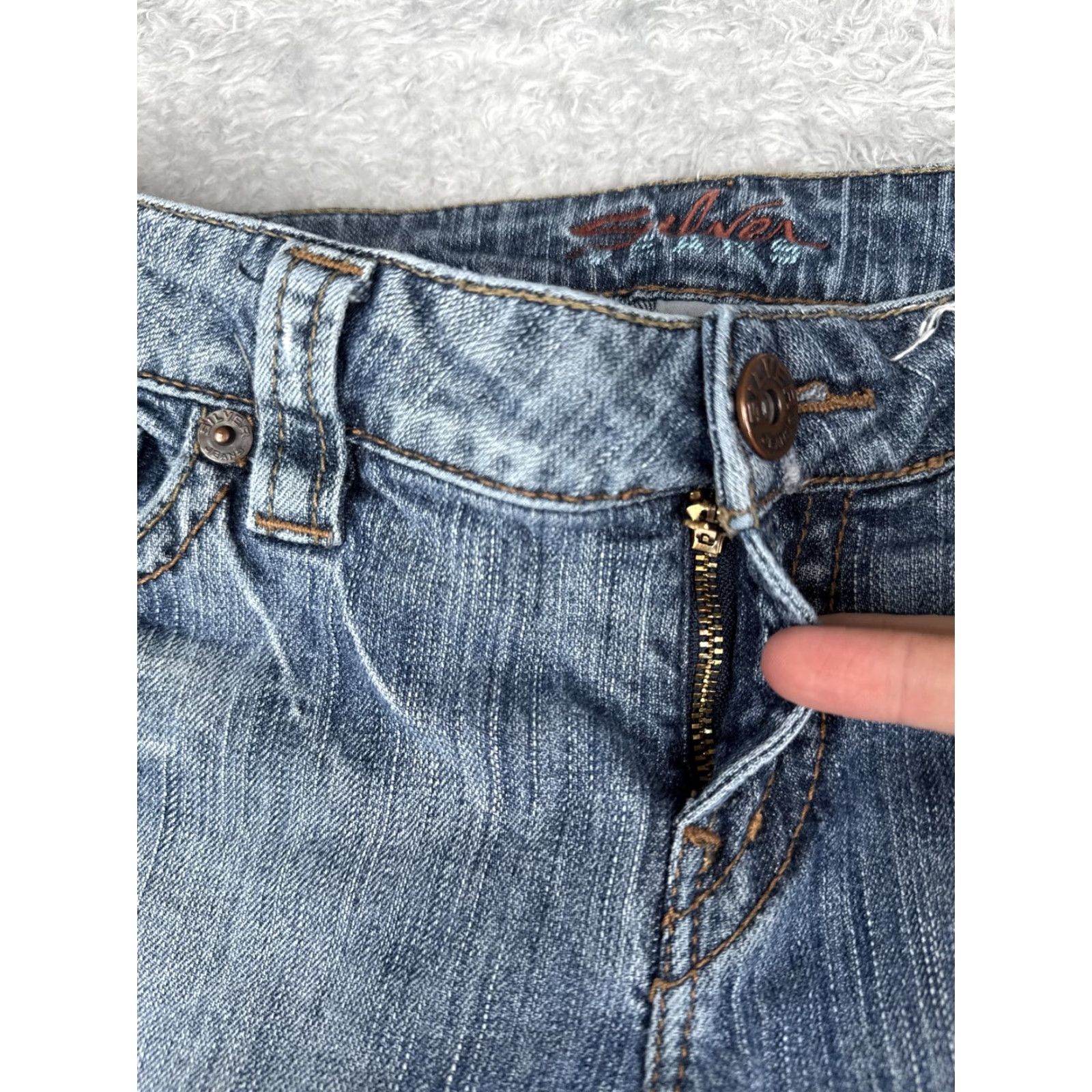Silver Jeans Co. Silver Jeans Frances Womens Bootcut Jeans 30x31 Blue Wash Flare Stretch Denim Size 30" / US 8 / IT 44 - 5 Thumbnail