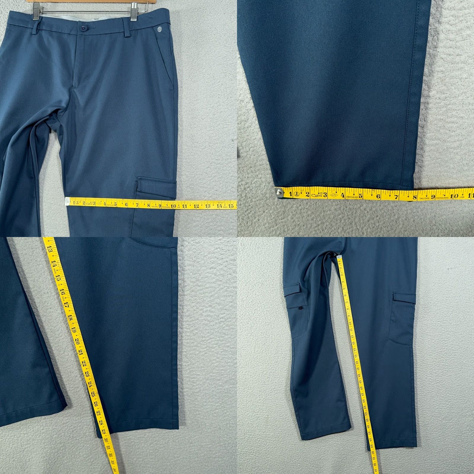 Adidas Adidas Cargo Pants Mens 34x29 Blue Track Pants Casual Stretch Pockets Regular finish: City Sports Size US 33 - 8 Thumbnail