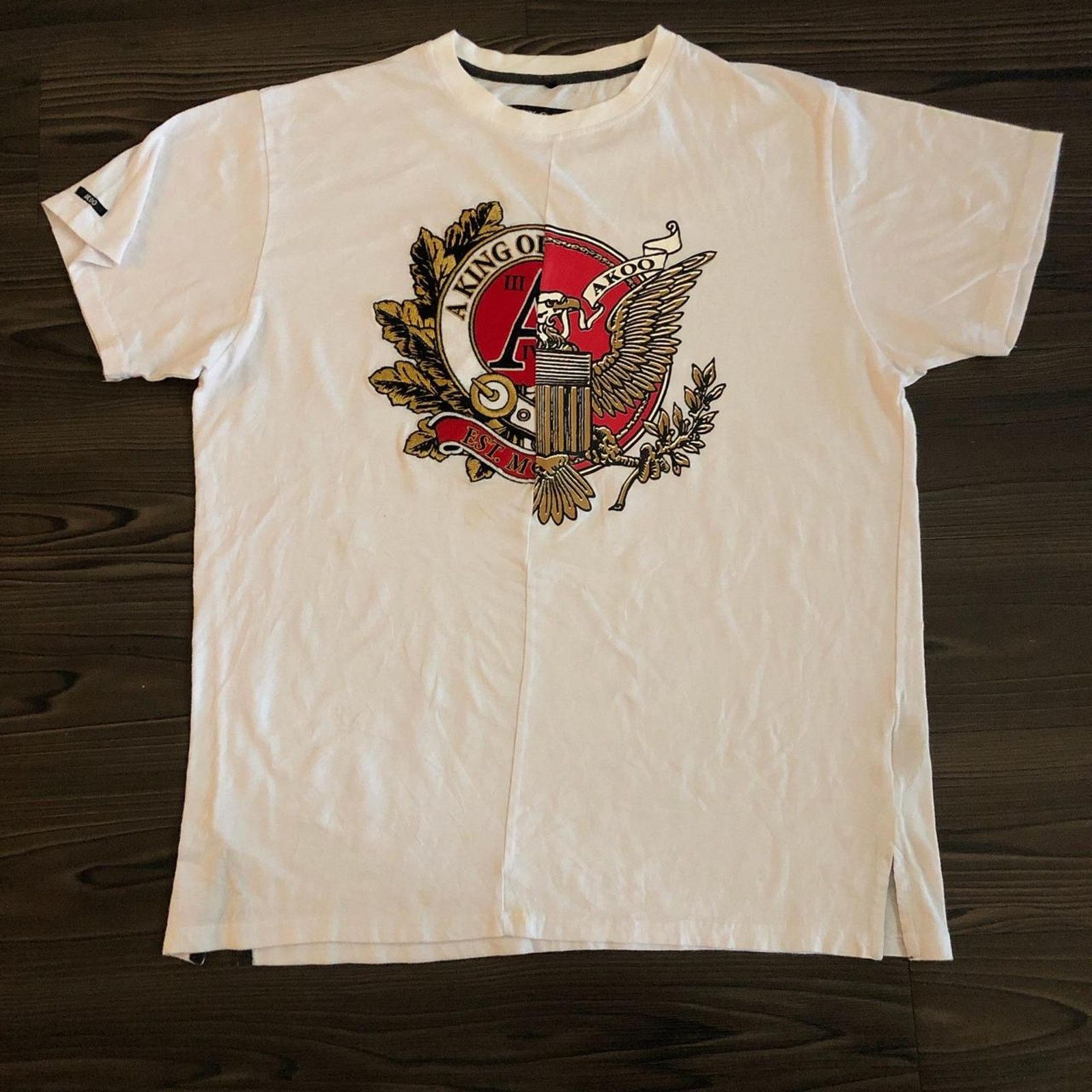 AKOO Men’s White Akoo Embroidered Split Graphic Tee Size US XL / EU 56 / 4 - 1 Thumbnail