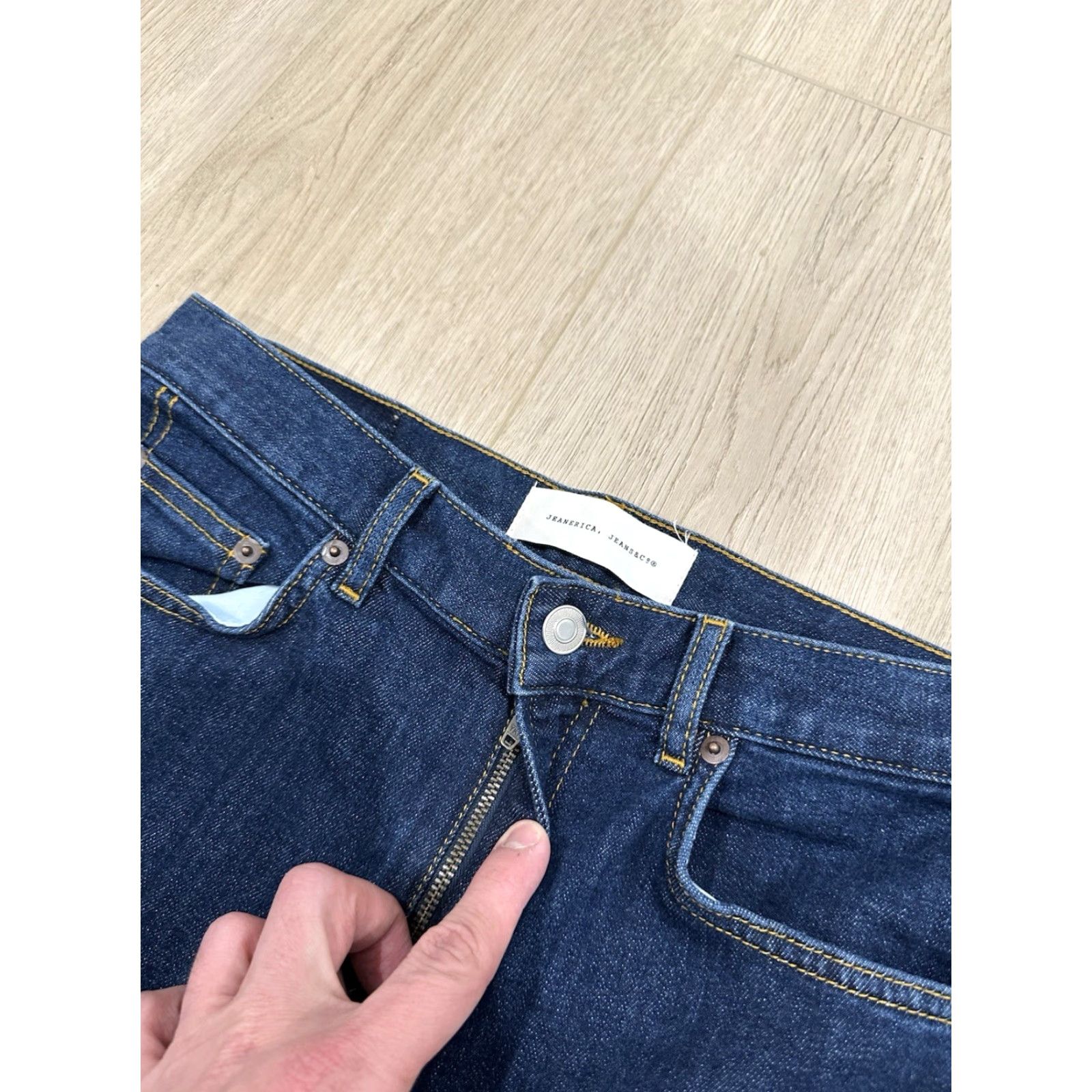 JEANERICA Jeanerica Jeans Pyramid Blue Cotton Blend High Rise Straight Size 29 Jeans Women Regular 29x29.5 Pockets Denim Vintage No Size 29" - 5 Thumbnail