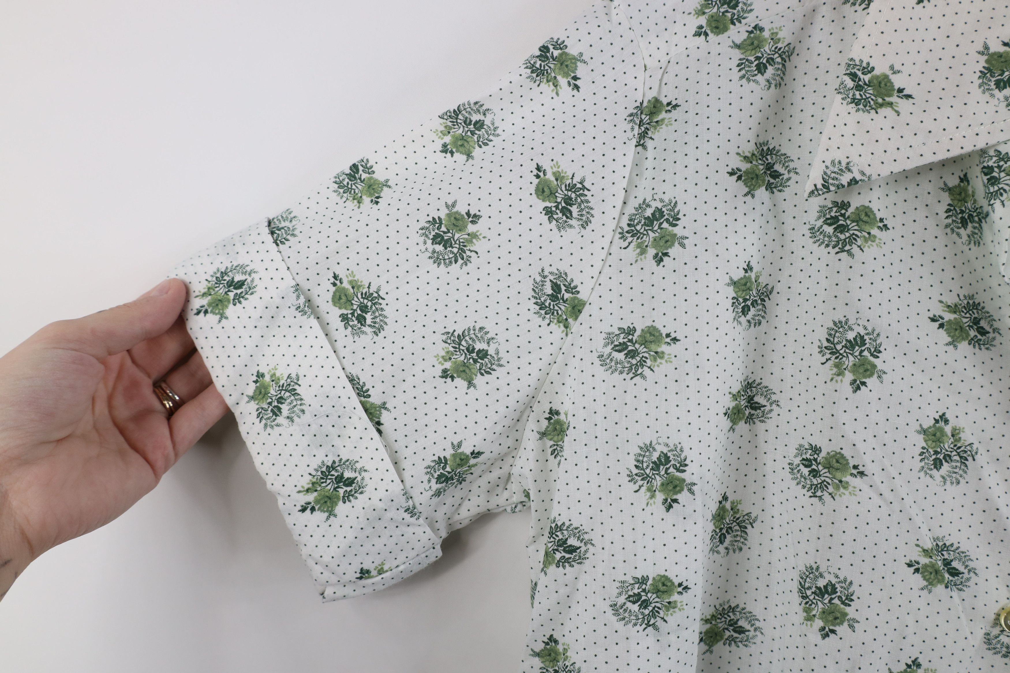 Vintage Vintage 60s 70s Rockabilly Flower Collared Button Shirt Size L / US 10 / IT 46 - 8 Thumbnail