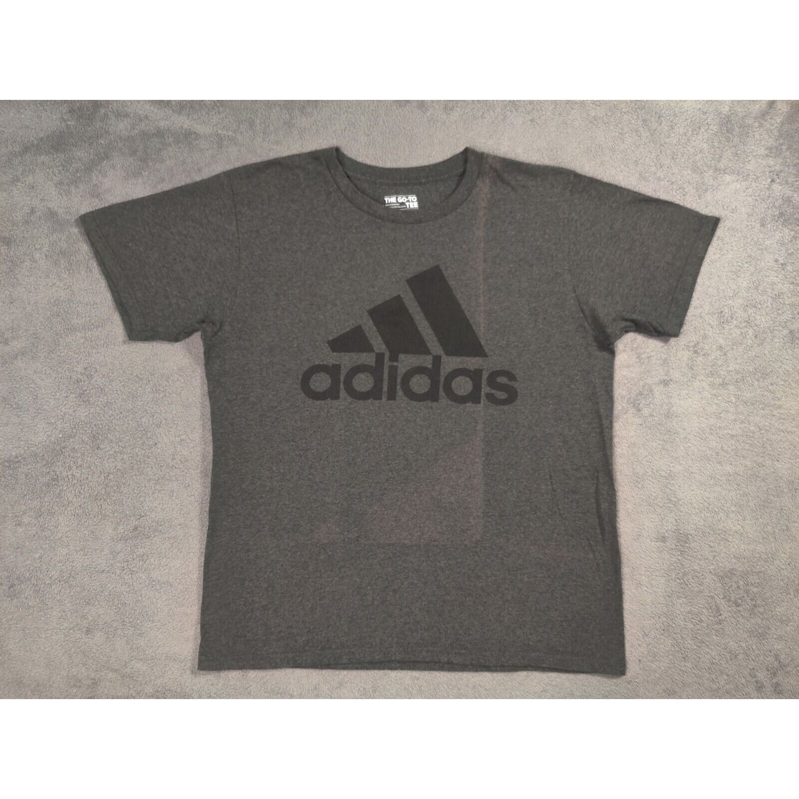 Adidas Adidas Shirt Adult Mens Large Dark Gray Black 3 Striped Logo Size US L / EU 52-54 / 3 - 1 Thumbnail