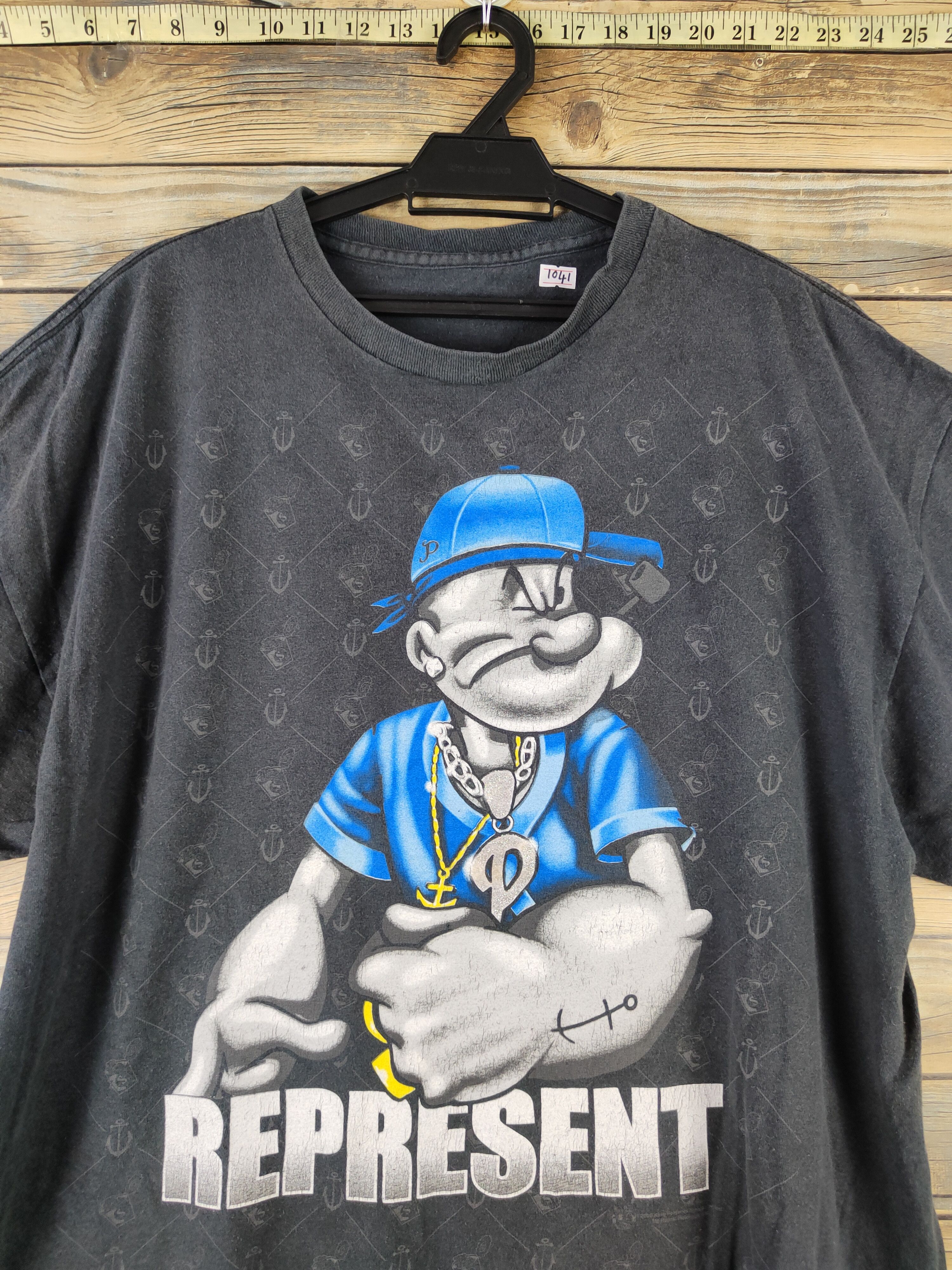 Japanese Brand × Vintage DL Japanese Brand Black Popeye Short Sleeve T-shirt #1041 Size US XL / EU 56 / 4 - 2 Thumbnail